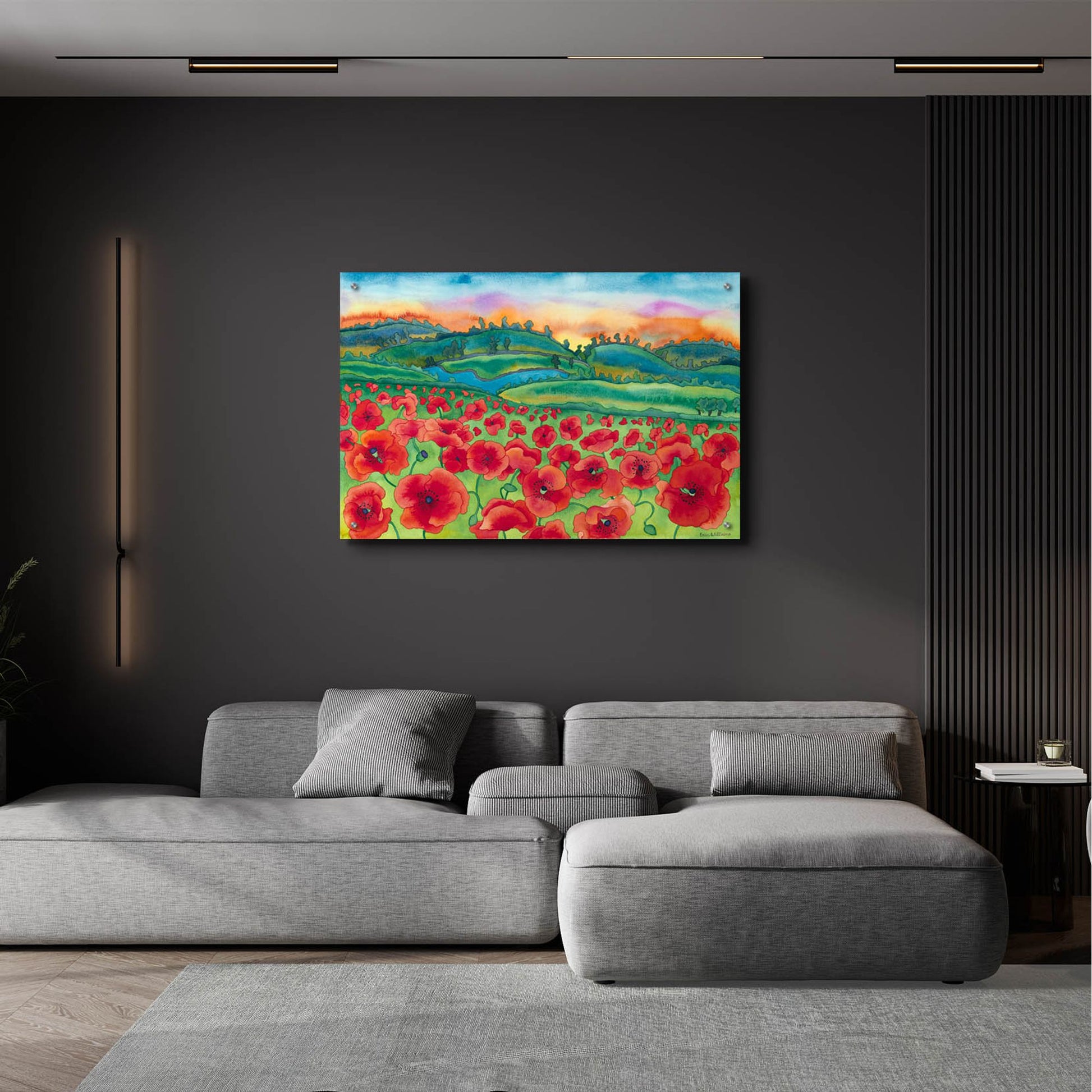 Epic Art 'Magical Poppy Field' by Carissa Luminess, Acrylic Glass Wall Art,36x24