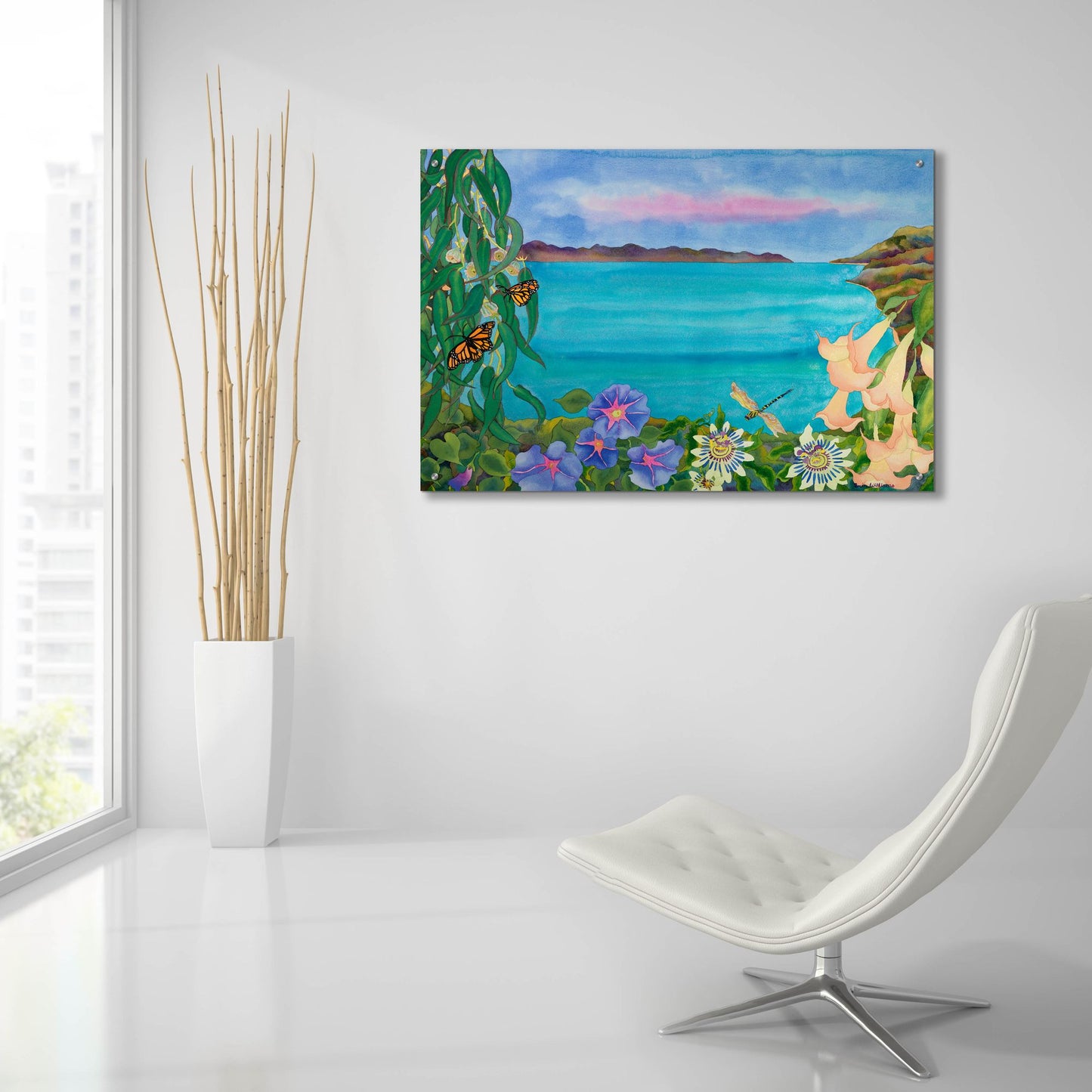 Epic Art 'Merrie?s Seascape' by Carissa Luminess, Acrylic Glass Wall Art,36x24