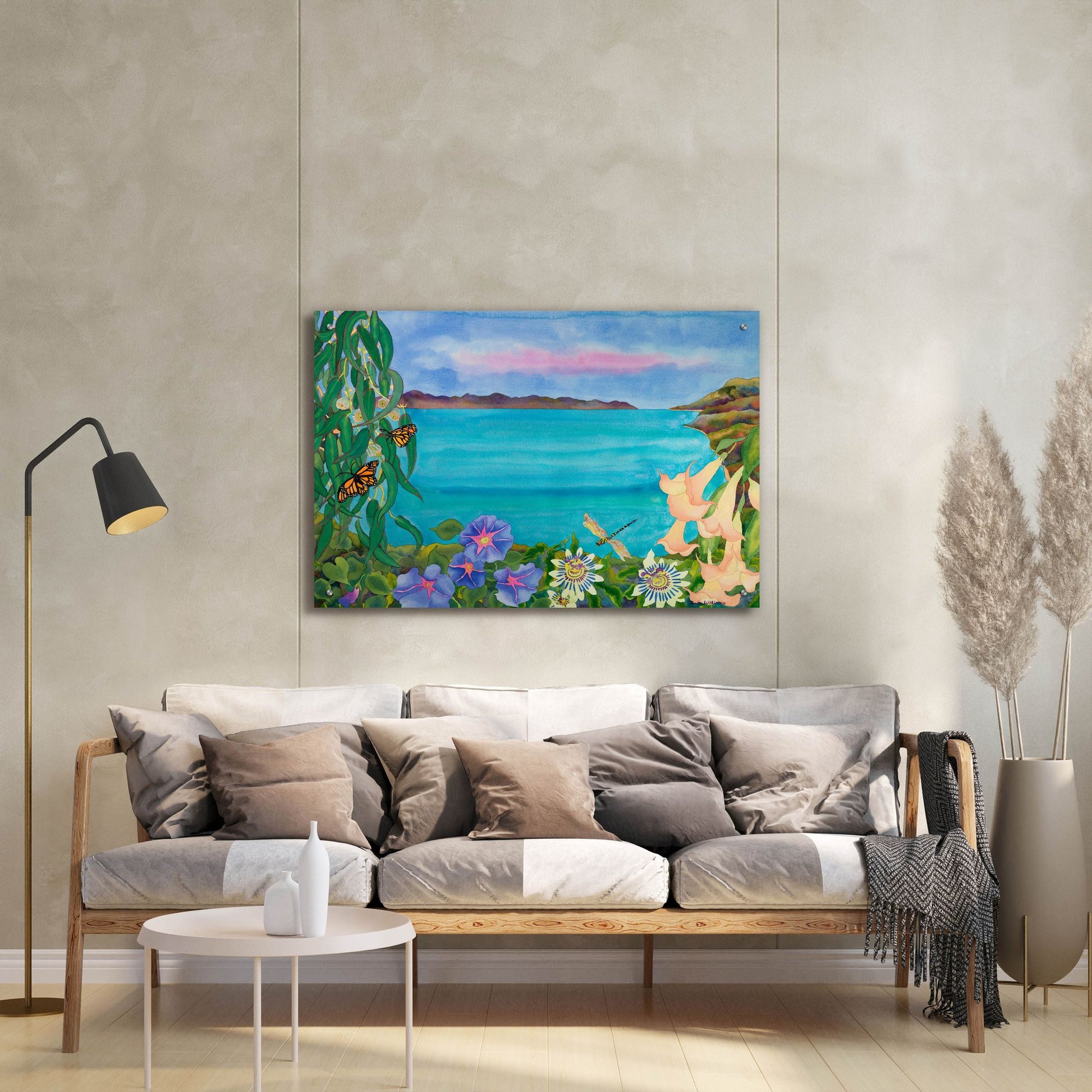 Epic Art 'Merrie?s Seascape' by Carissa Luminess, Acrylic Glass Wall Art,36x24