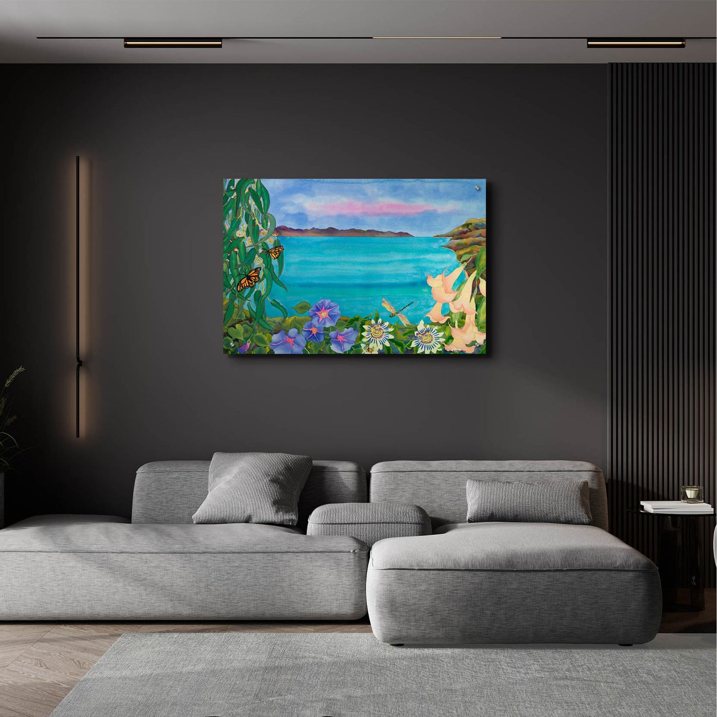 Epic Art 'Merrie?s Seascape' by Carissa Luminess, Acrylic Glass Wall Art,36x24