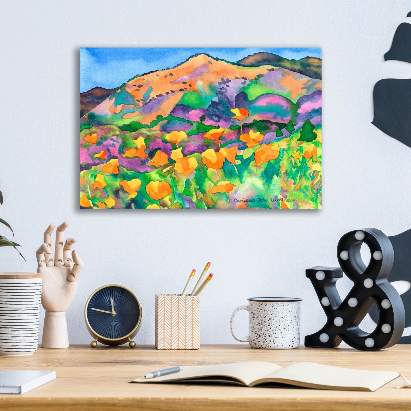 Epic Art 'Poppy Hills' by Carissa Luminess, Acrylic Glass Wall Art,16x12