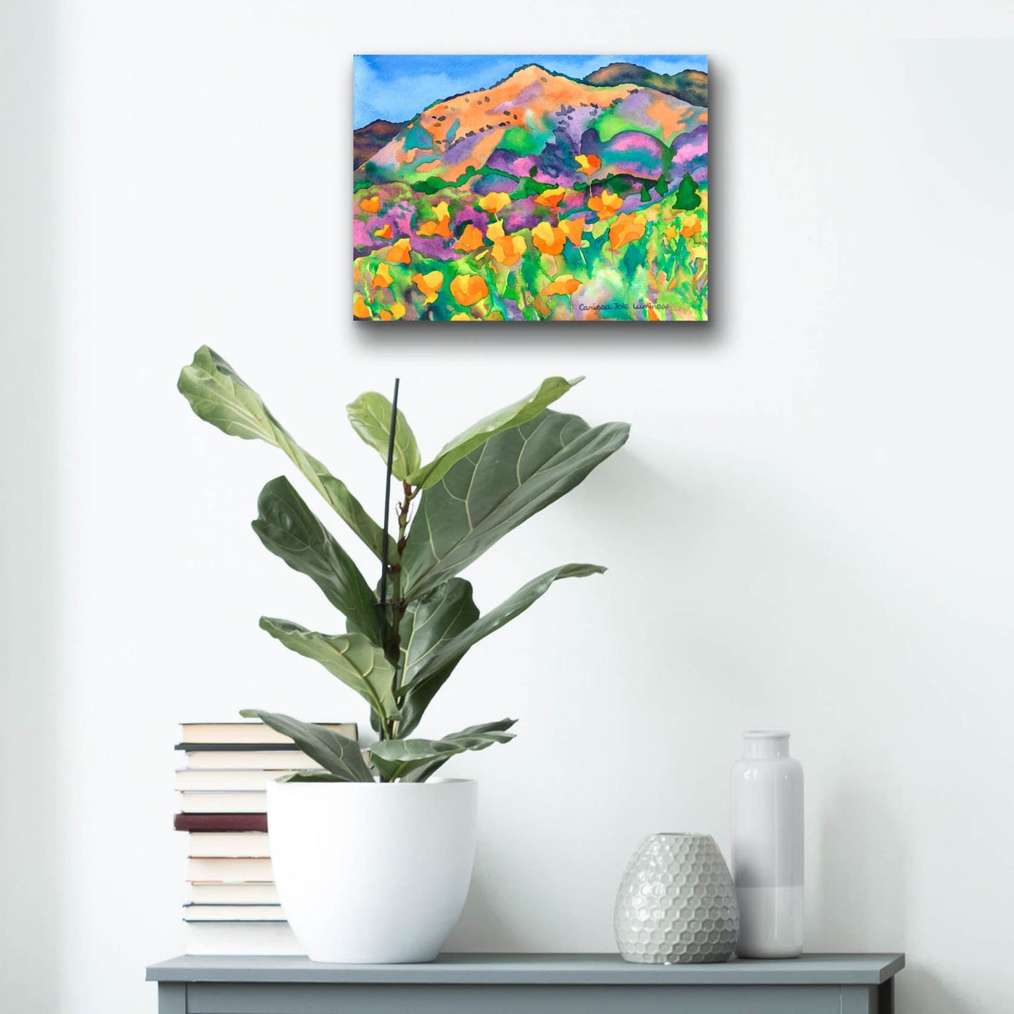 Epic Art 'Poppy Hills' by Carissa Luminess, Acrylic Glass Wall Art,16x12