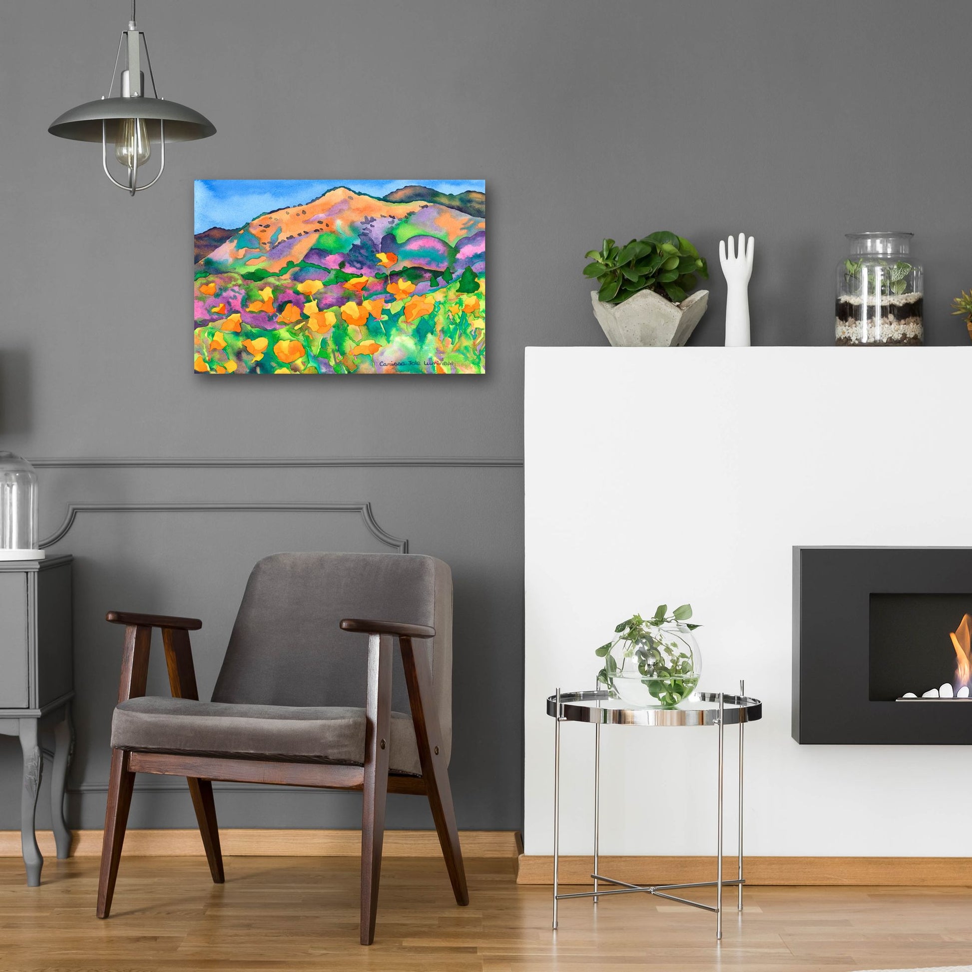 Epic Art 'Poppy Hills' by Carissa Luminess, Acrylic Glass Wall Art,24x16