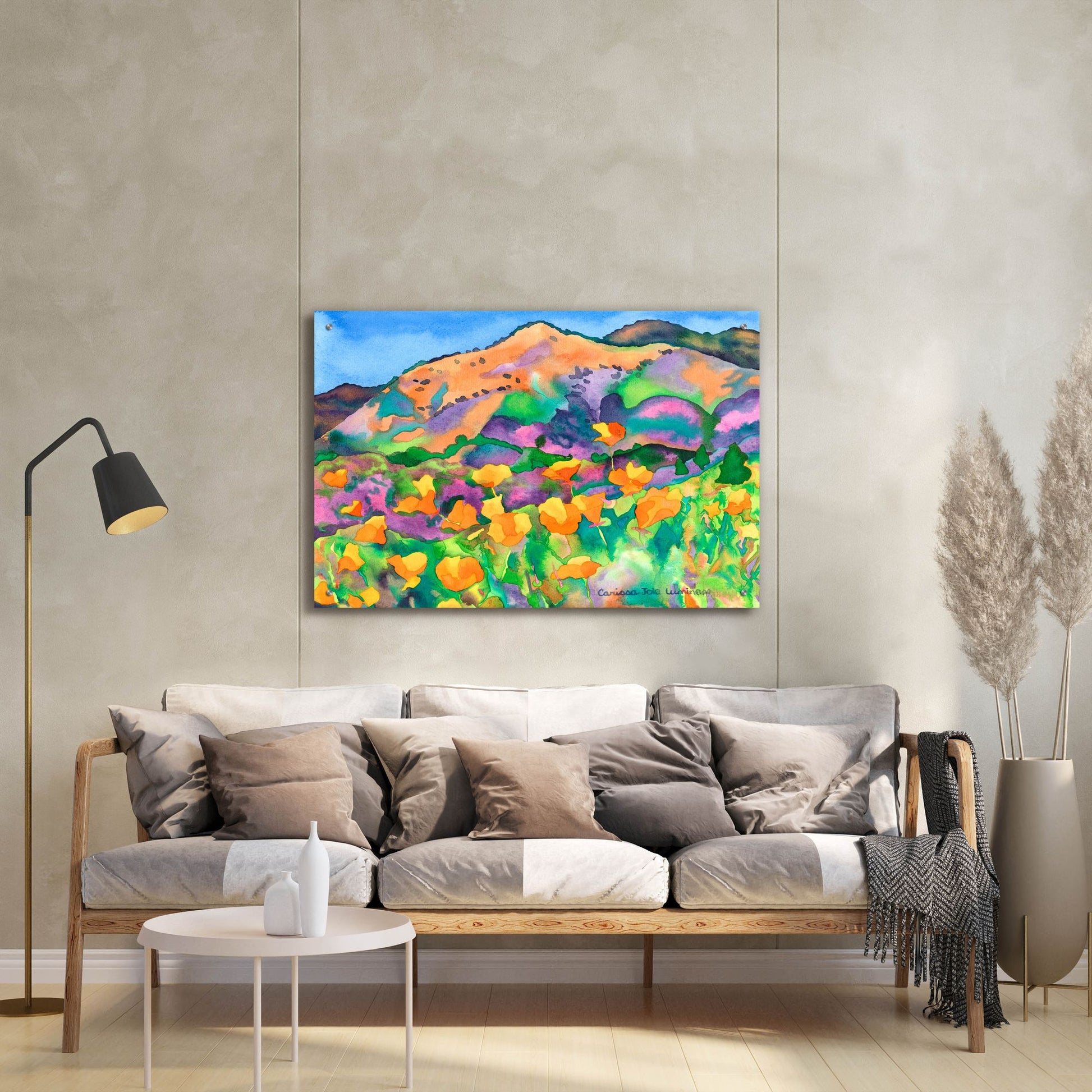 Epic Art 'Poppy Hills' by Carissa Luminess, Acrylic Glass Wall Art,36x24