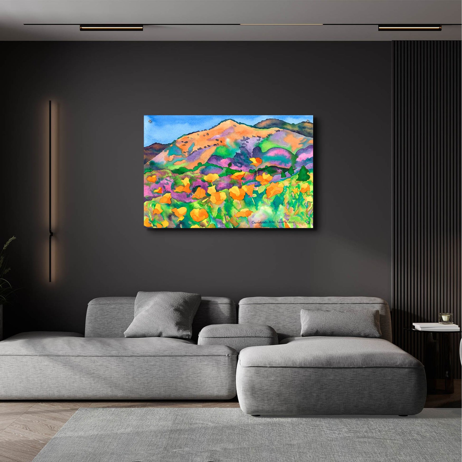 Epic Art 'Poppy Hills' by Carissa Luminess, Acrylic Glass Wall Art,36x24