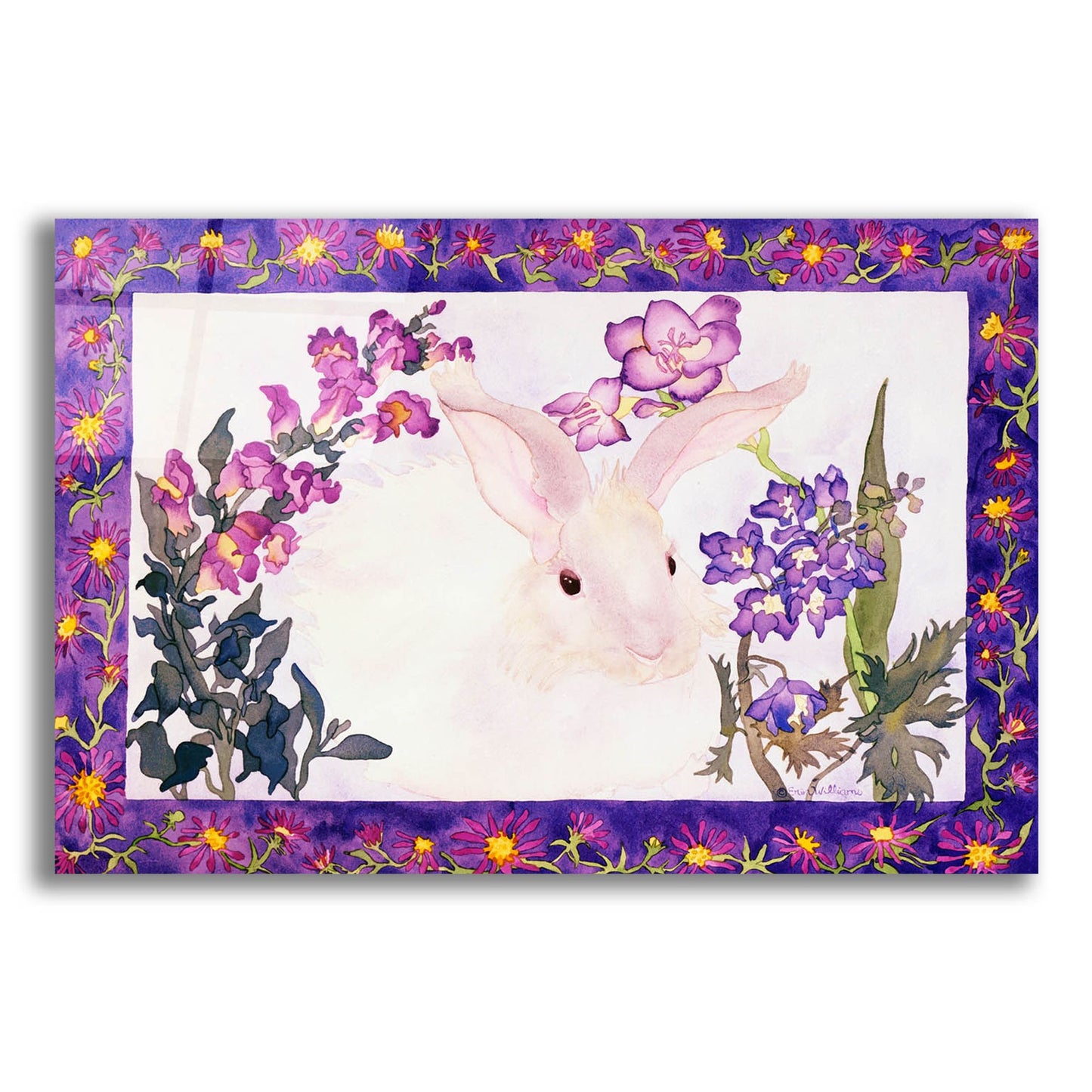 Epic Art 'Aster Bunny' by Carissa Luminess, Acrylic Glass Wall Art,24x16