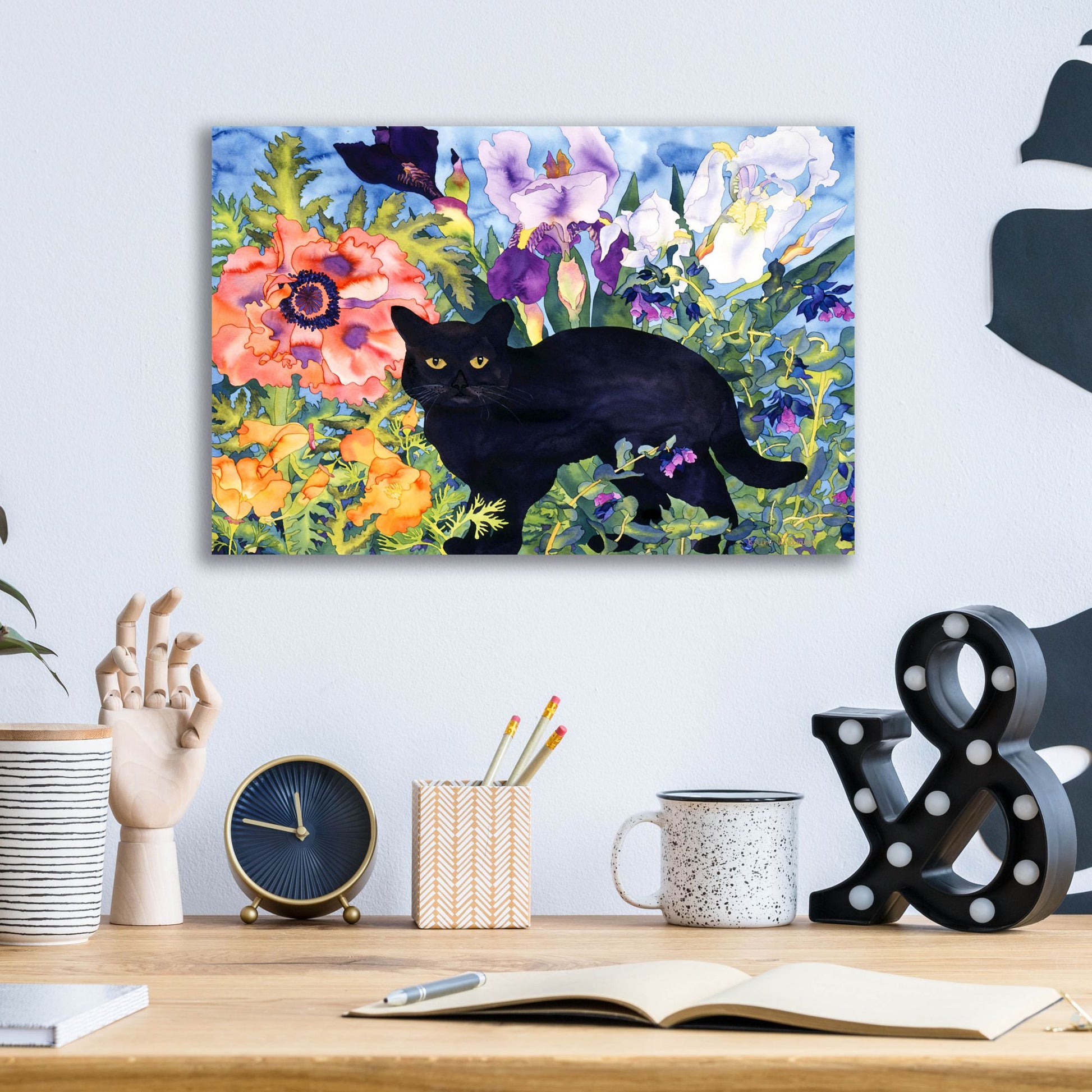 Epic Art 'Black Cat Magic' by Carissa Luminess, Acrylic Glass Wall Art,16x12