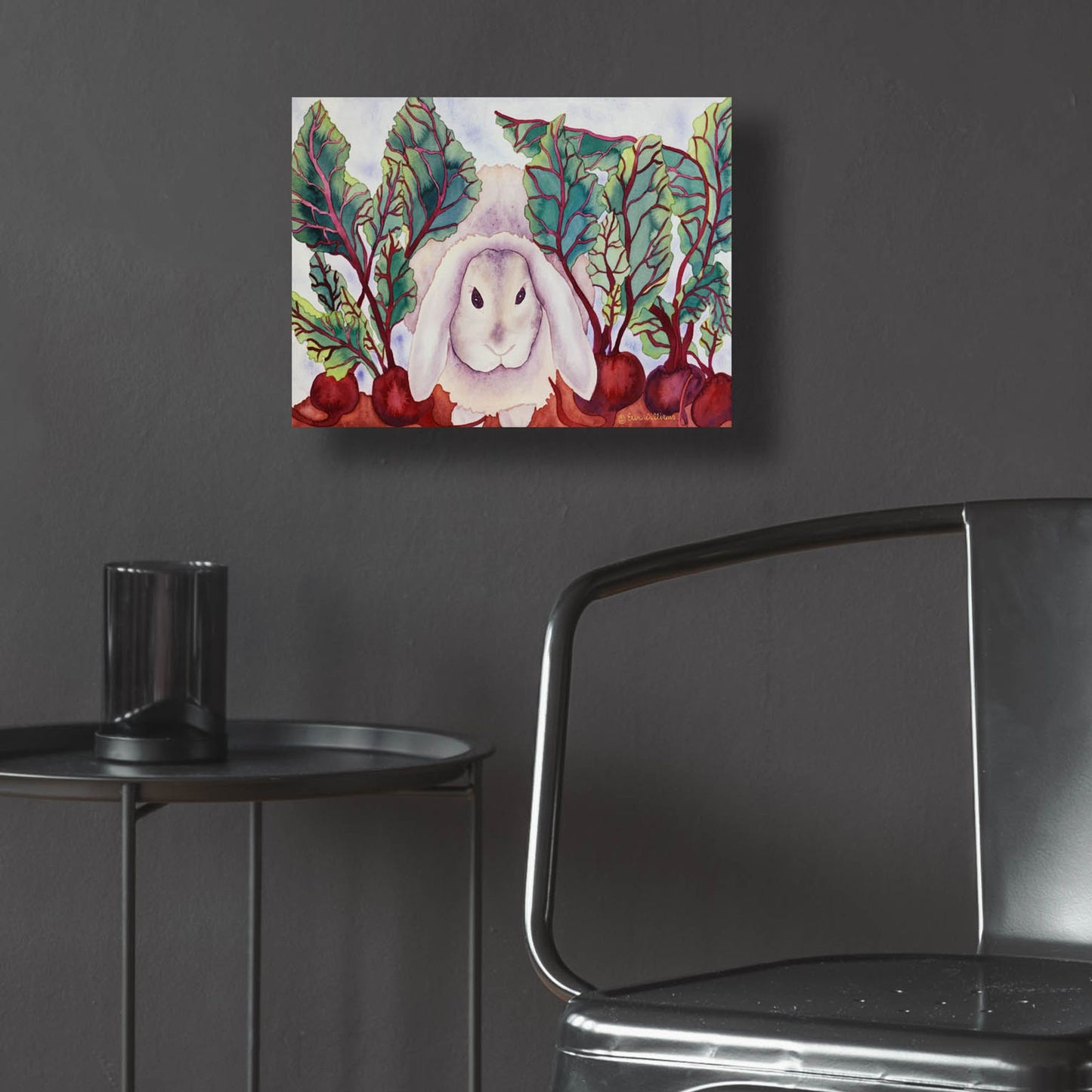 Epic Art 'Bunny with Beets' by Carissa Luminess, Acrylic Glass Wall Art,16x12