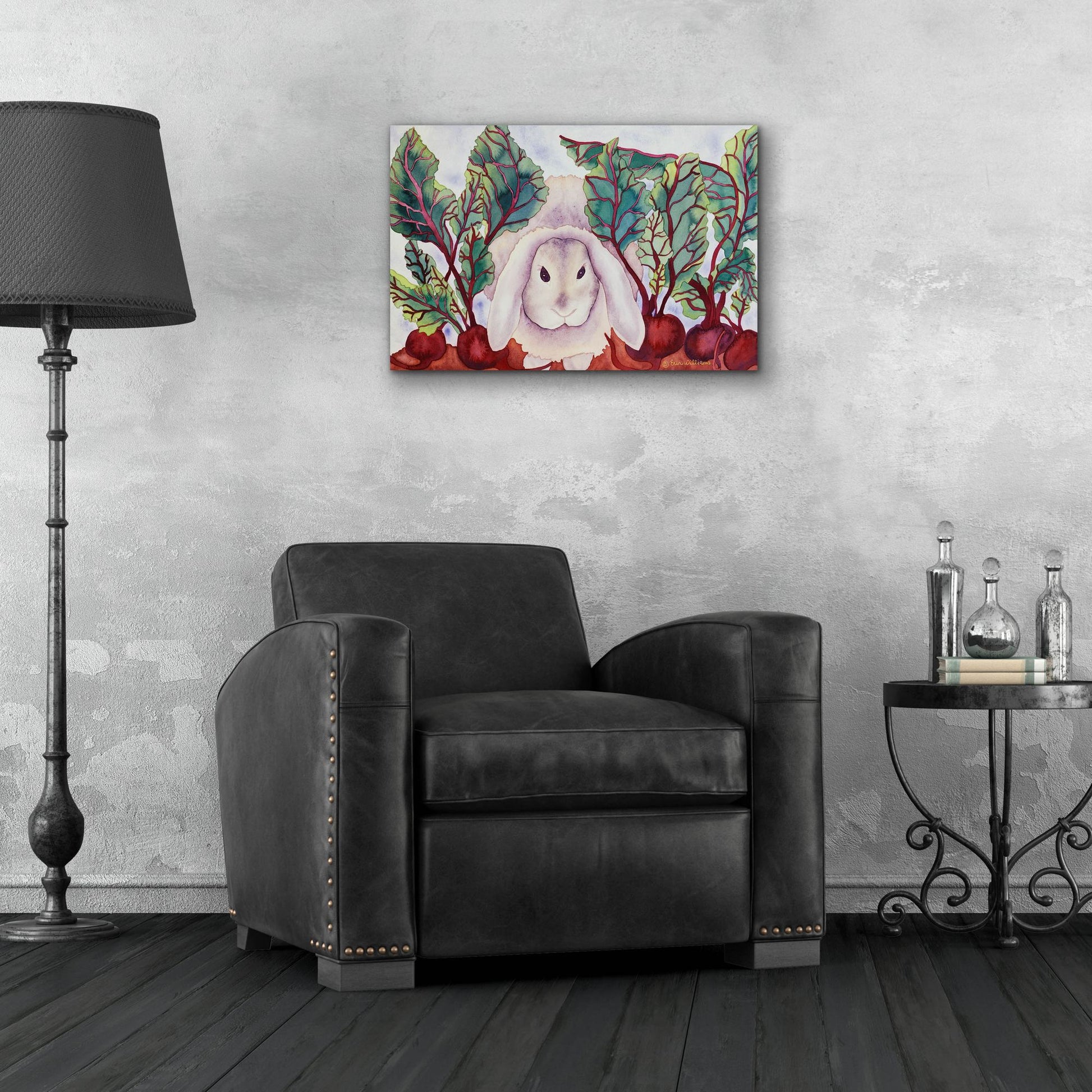 Epic Art 'Bunny with Beets' by Carissa Luminess, Acrylic Glass Wall Art,24x16