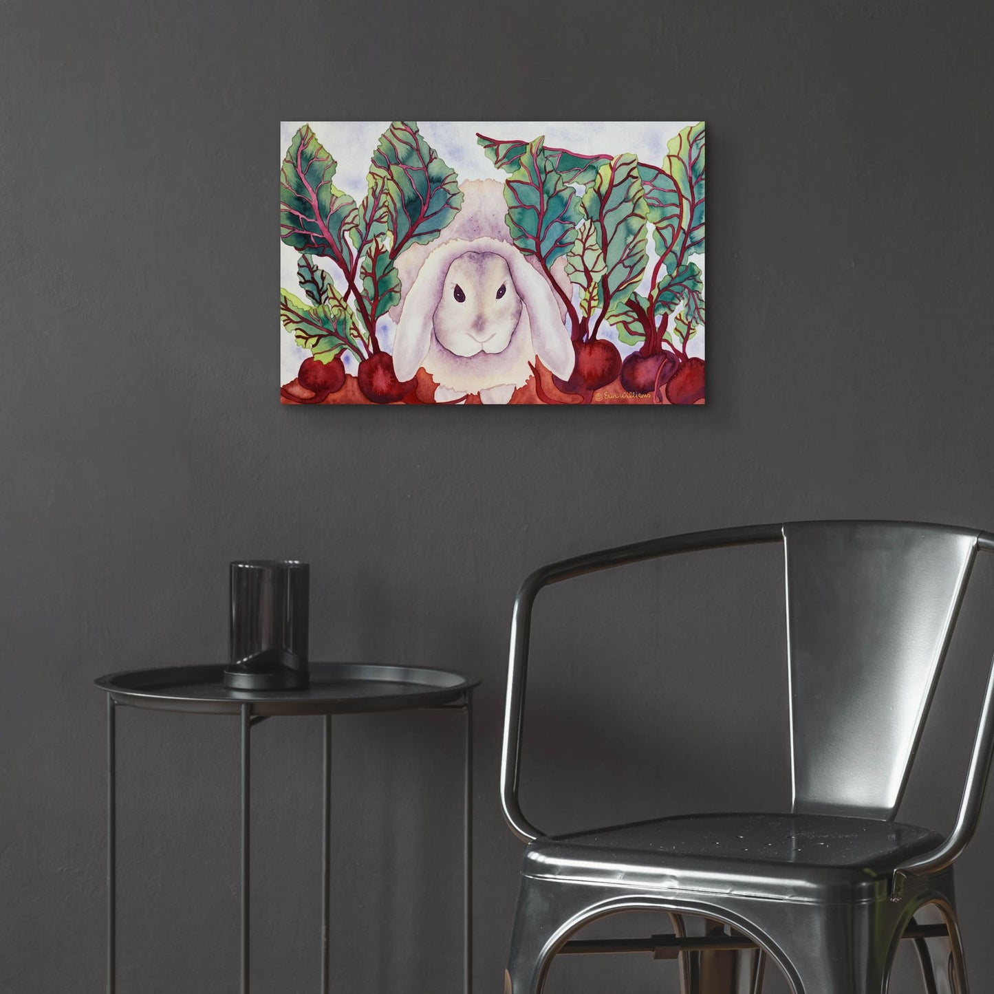 Epic Art 'Bunny with Beets' by Carissa Luminess, Acrylic Glass Wall Art,24x16