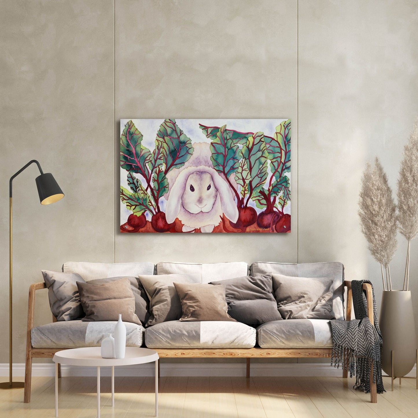 Epic Art 'Bunny with Beets' by Carissa Luminess, Acrylic Glass Wall Art,36x24