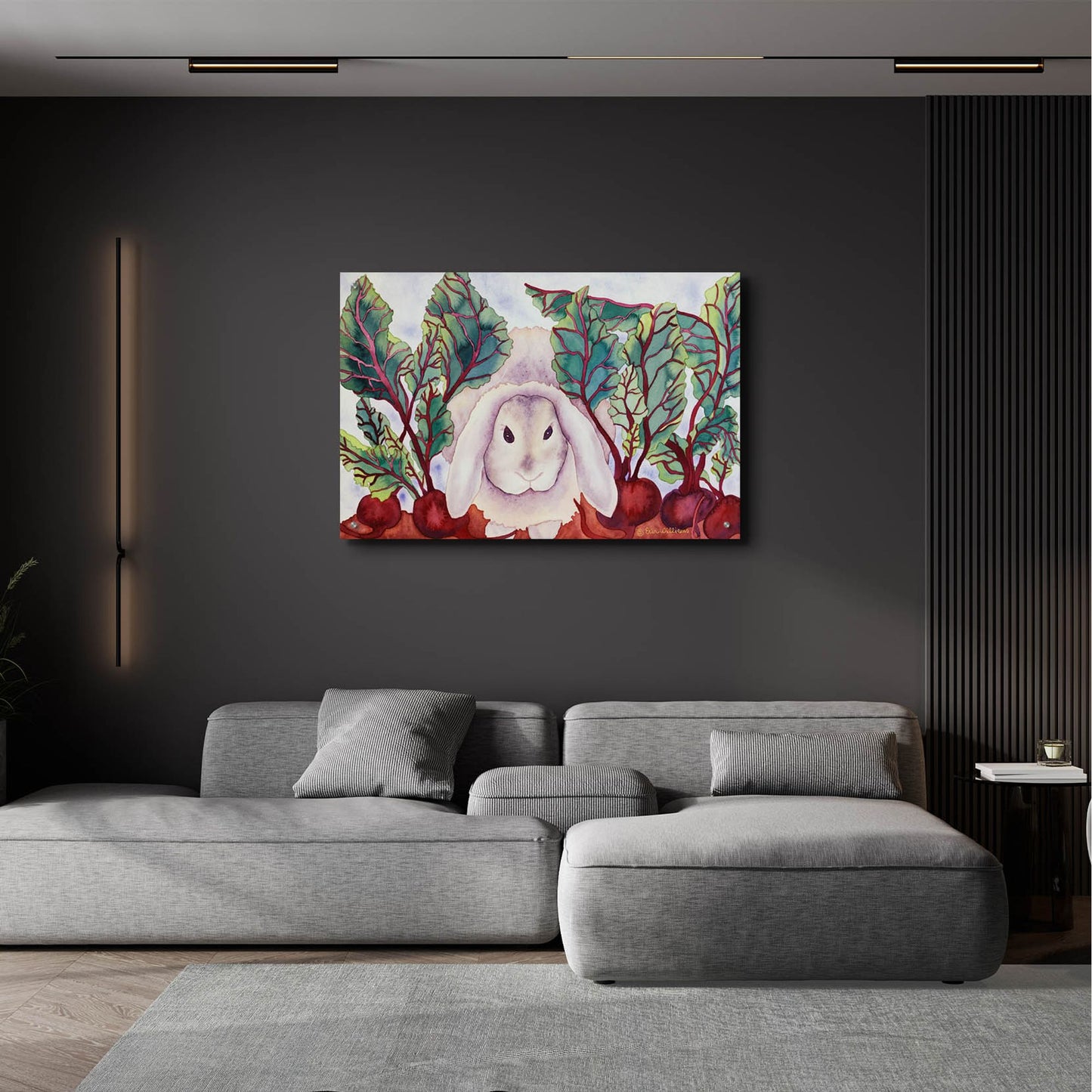 Epic Art 'Bunny with Beets' by Carissa Luminess, Acrylic Glass Wall Art,36x24