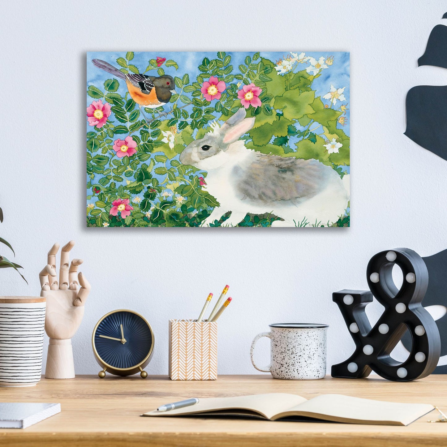 Epic Art 'Bunny with Towee' by Carissa Luminess, Acrylic Glass Wall Art,16x12