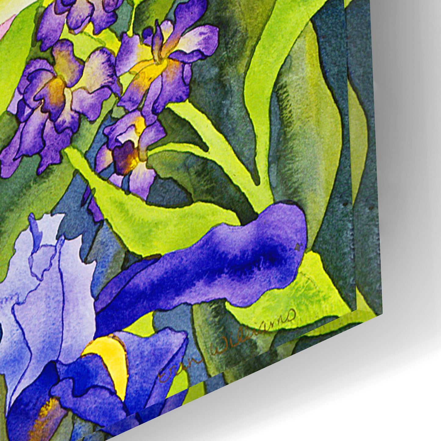 Epic Art 'Callas with Irises' by Carissa Luminess, Acrylic Glass Wall Art,16x12