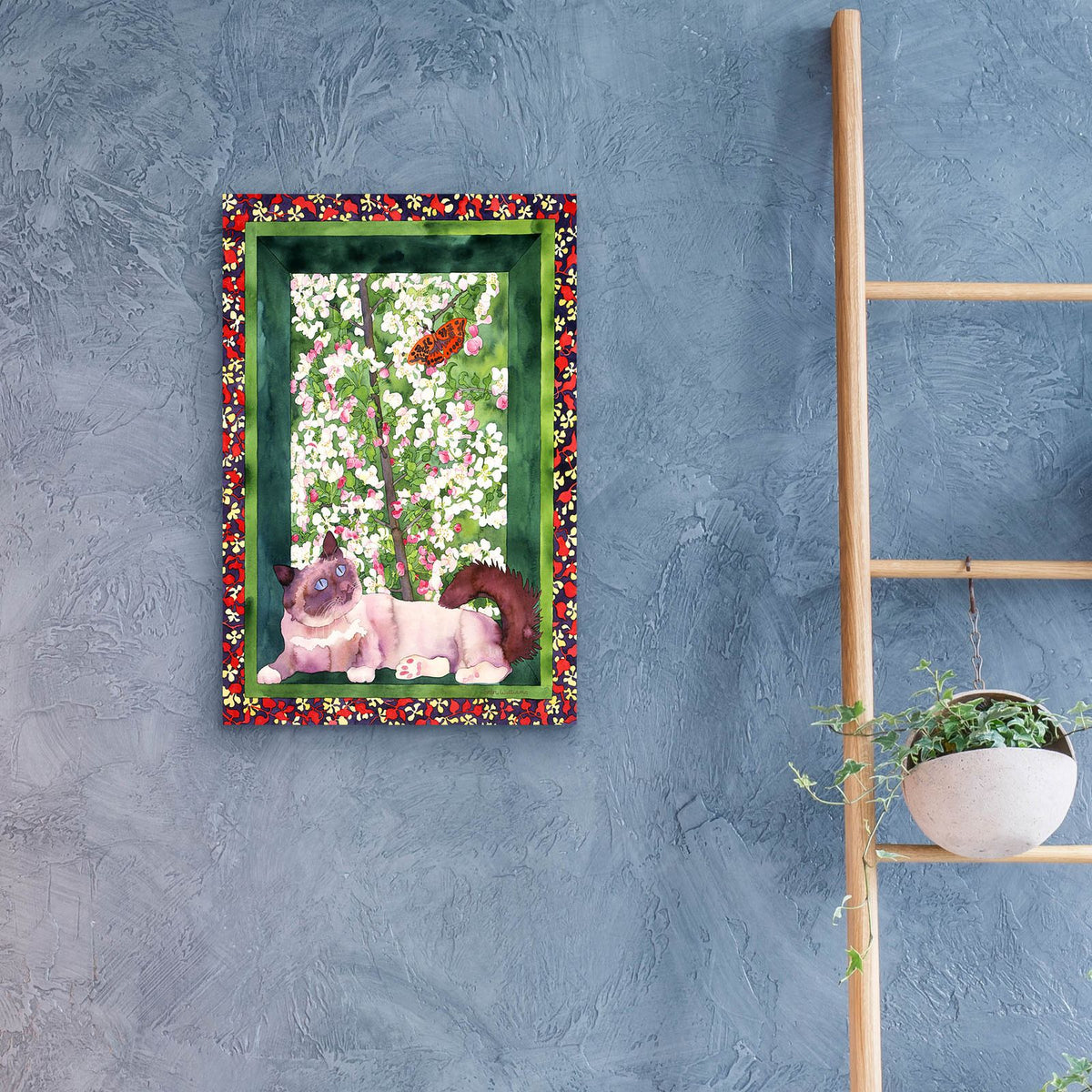 Chat and Papillon by Carissa Luminess - 16x24 acrylic wall art in a room