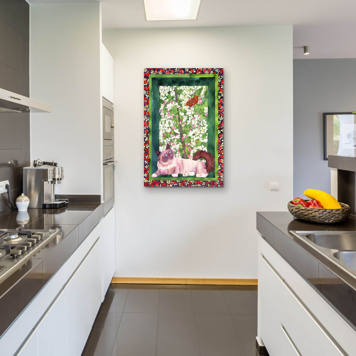 Chat and Papillon by Carissa Luminess - 24x36 acrylic wall art in a room