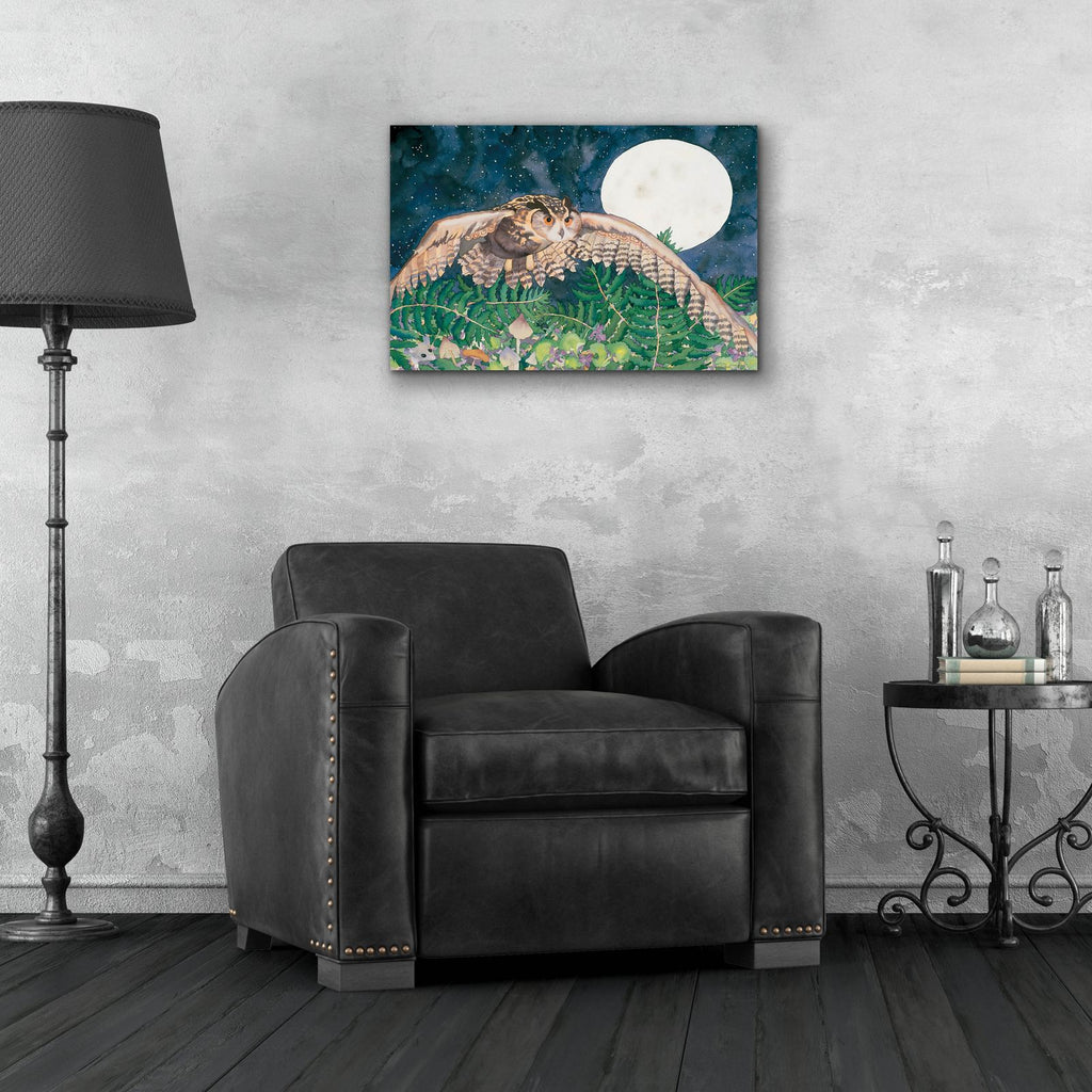 Eagle Owl by Carissa Luminess - 24x16 acrylic wall art in a room