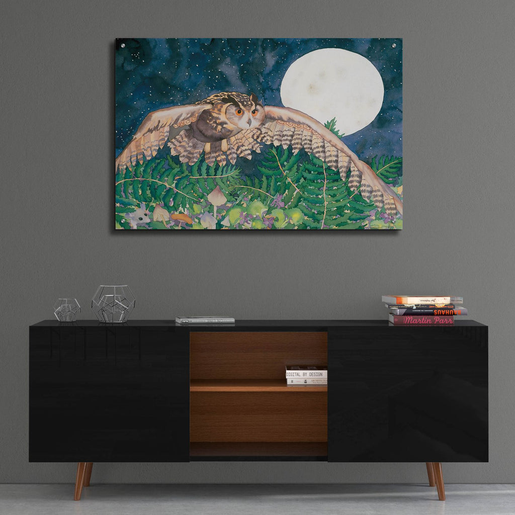 Eagle Owl by Carissa Luminess - 36x24 acrylic wall art in a room