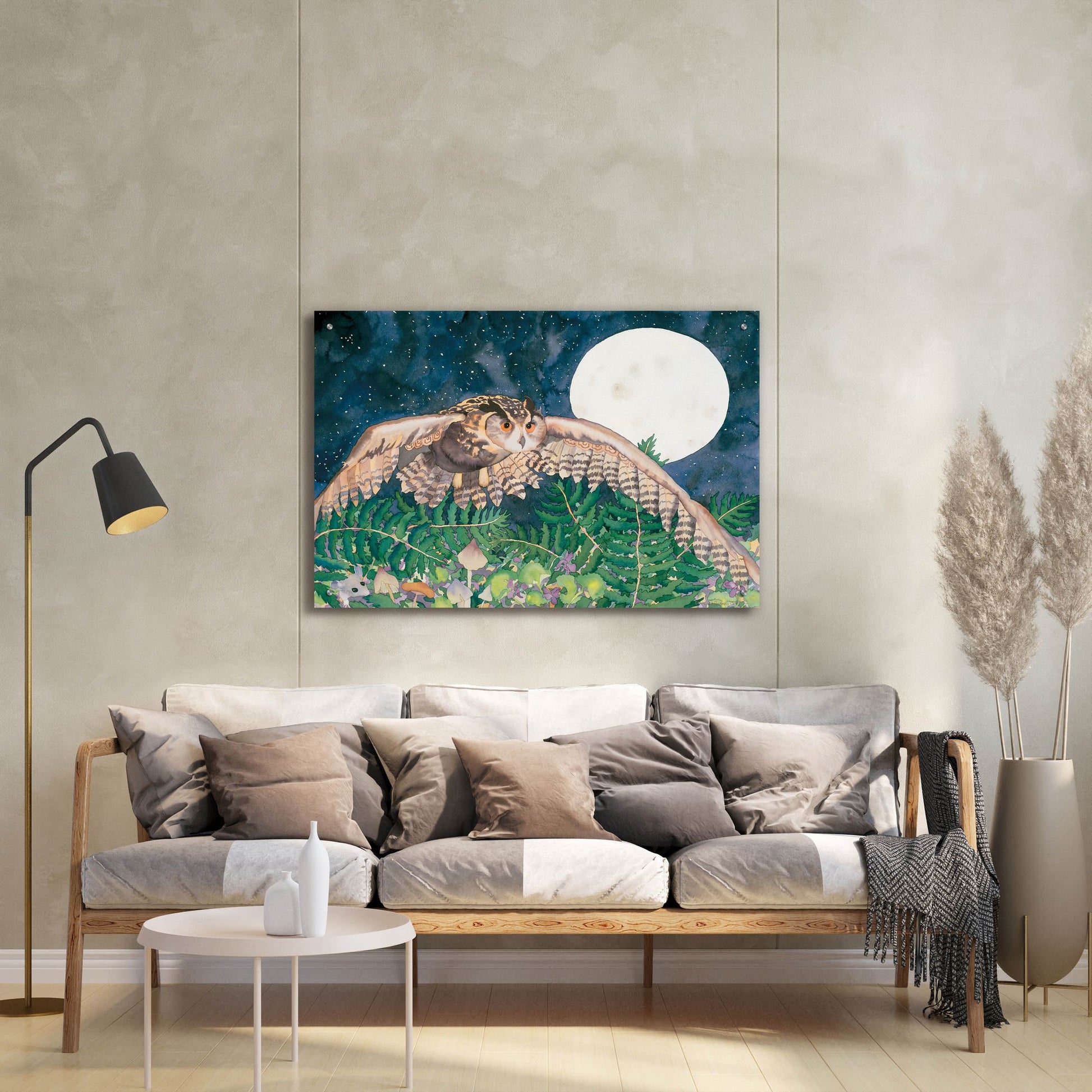 Epic Art 'Eagle Owl' by Carissa Luminess, Acrylic Glass Wall Art,36x24