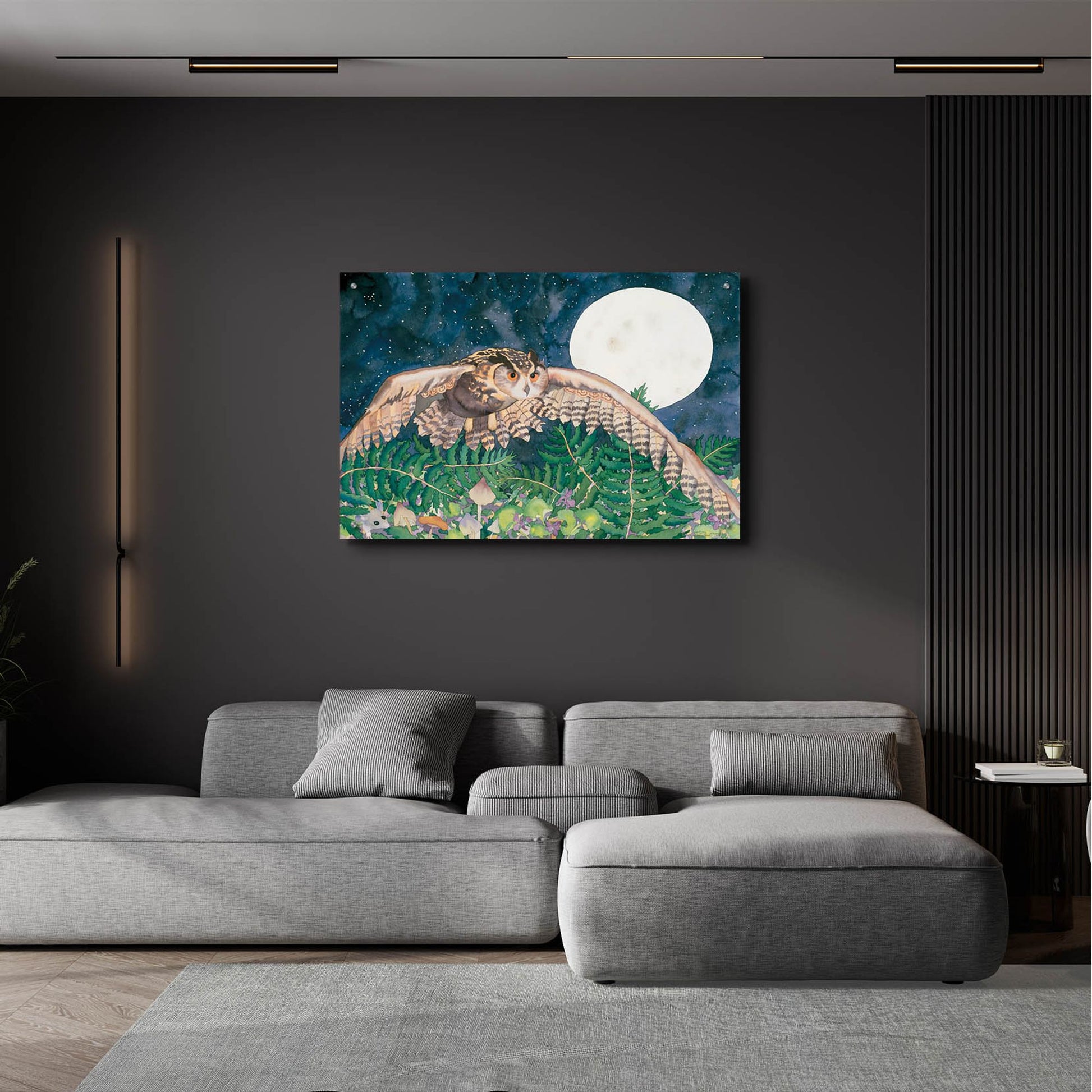 Epic Art 'Eagle Owl' by Carissa Luminess, Acrylic Glass Wall Art,36x24