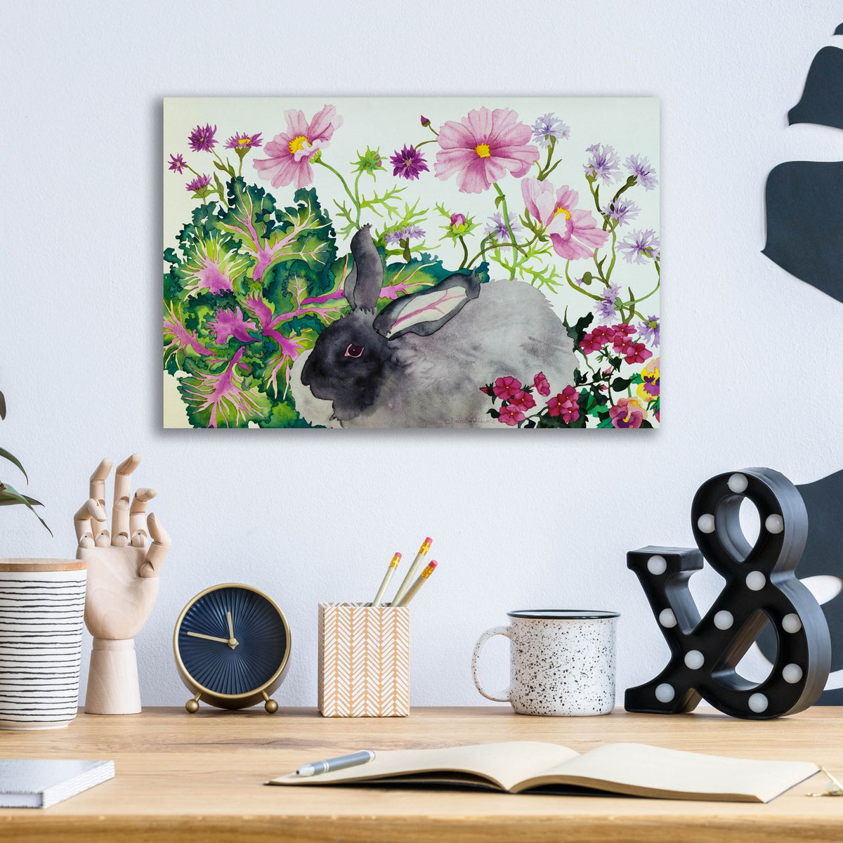 Hubert with Kale by Carissa Luminess - 16x12 acrylic wall art in a room