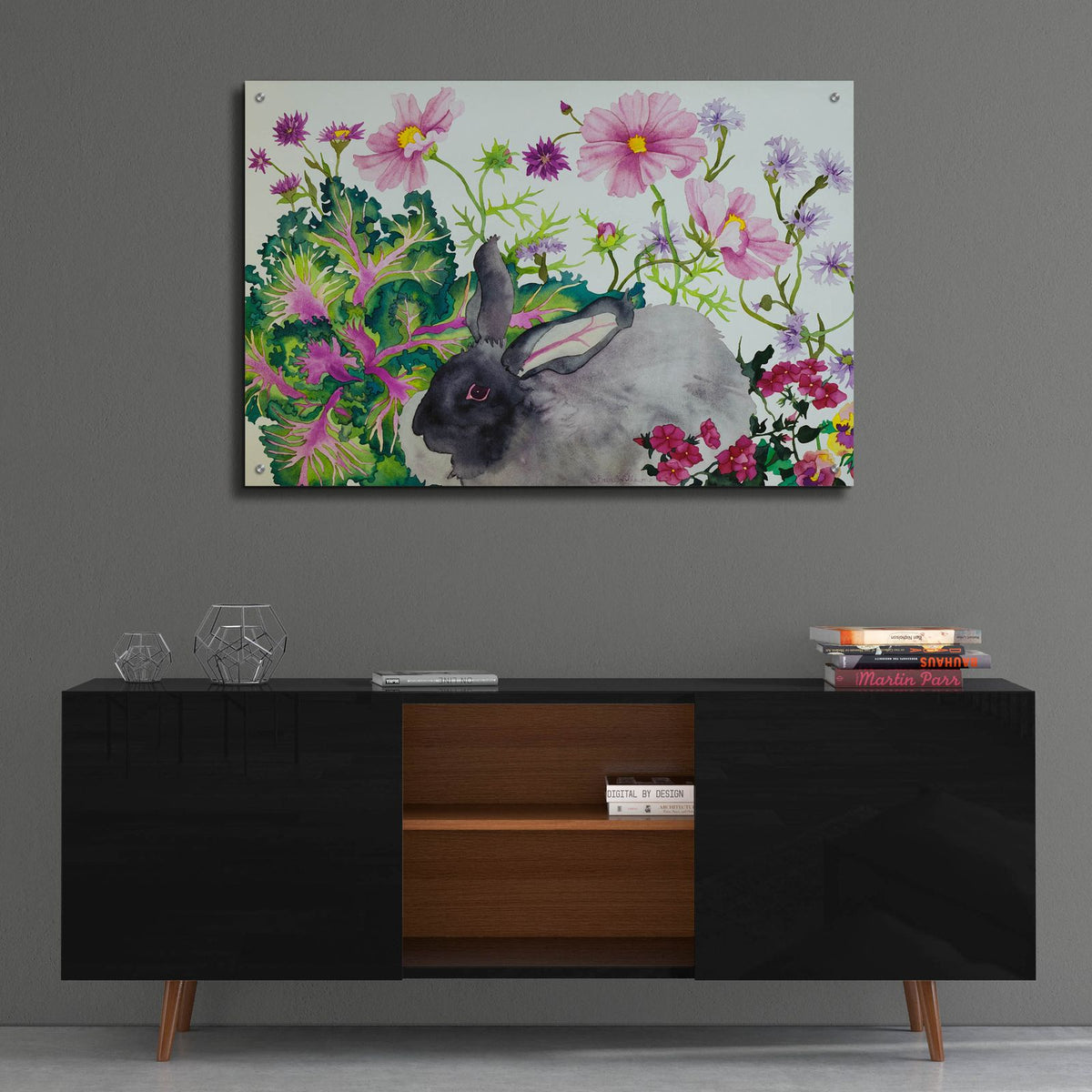 Hubert with Kale by Carissa Luminess - 36x24 acrylic wall art in a room