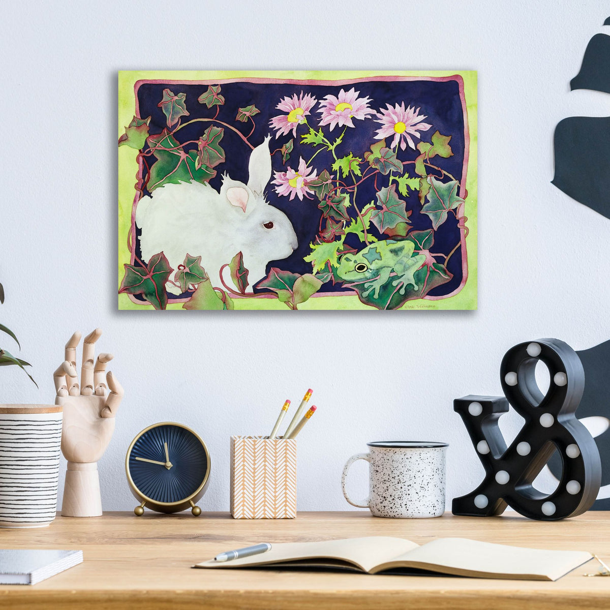 Epic Art 'Kiss That Frog' by Carissa Luminess, Acrylic Glass Wall Art,16x12