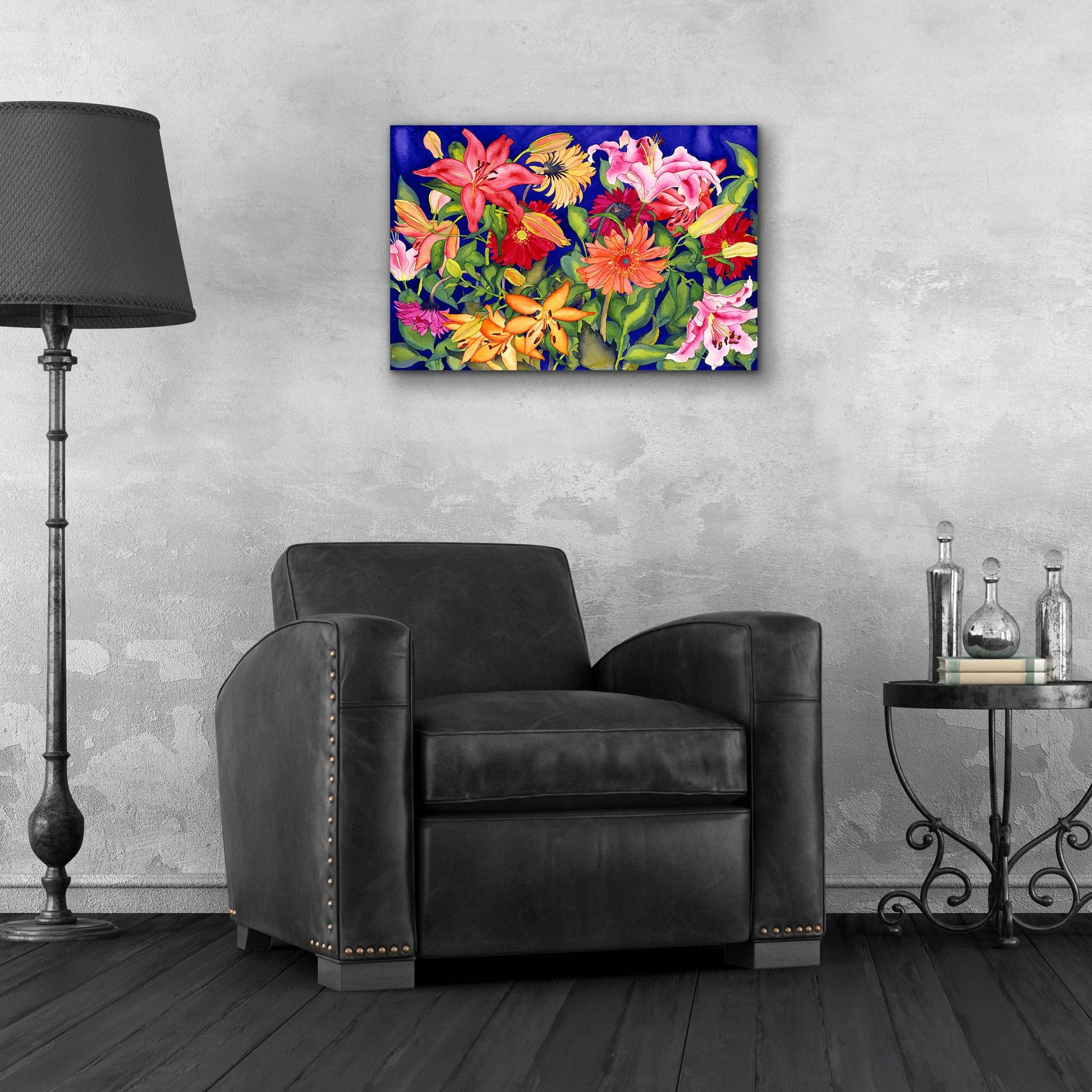 Epic Art 'Lilies and Gerbers' by Carissa Luminess, Acrylic Glass Wall Art,24x16