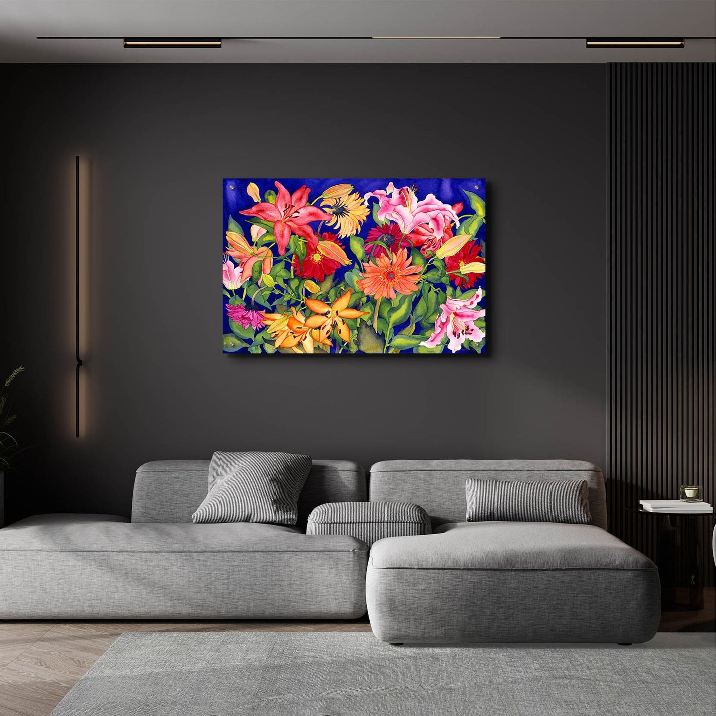 Epic Art 'Lilies and Gerbers' by Carissa Luminess, Acrylic Glass Wall Art,36x24