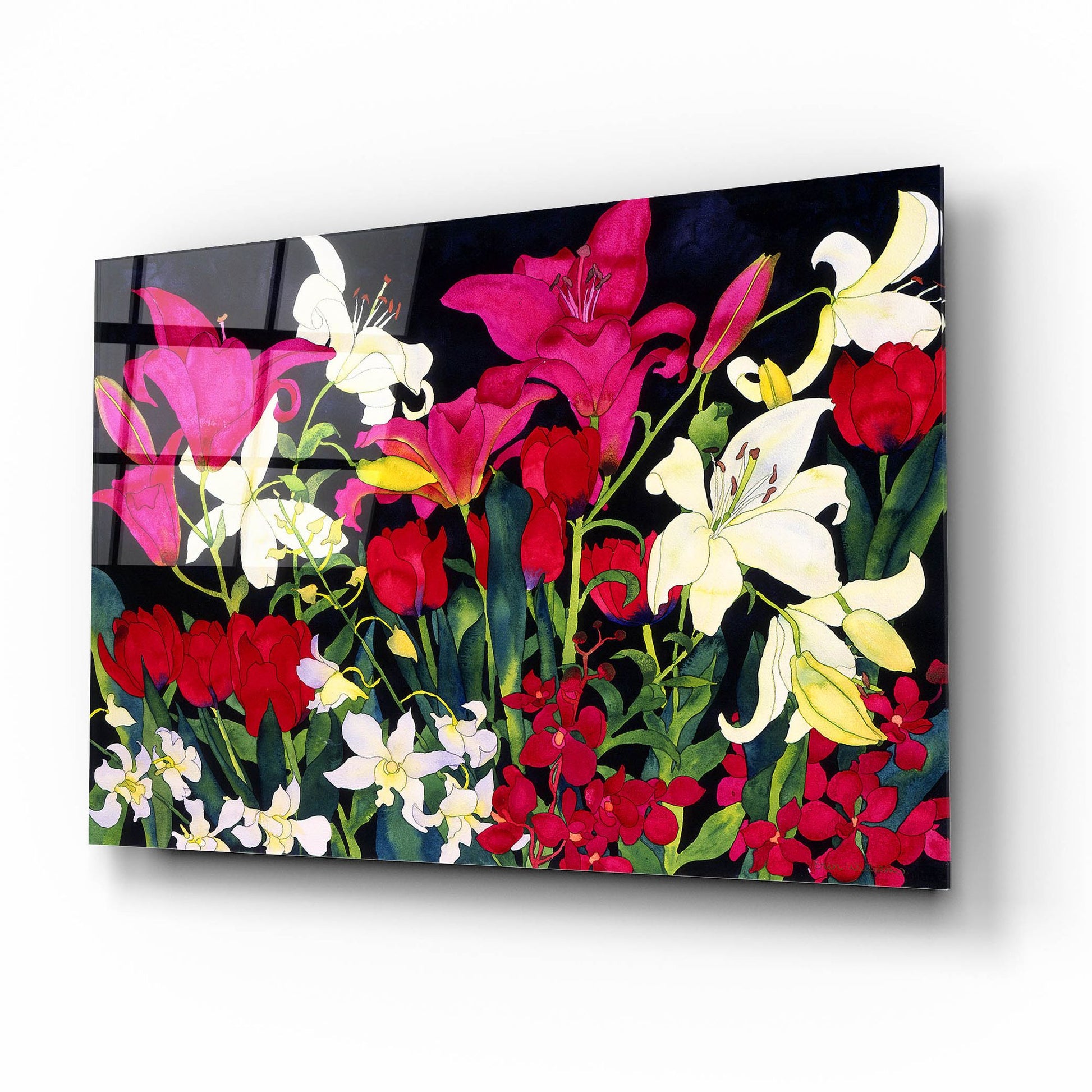 Epic Art 'Luscious Lilies' by Carissa Luminess, Acrylic Glass Wall Art,16x12