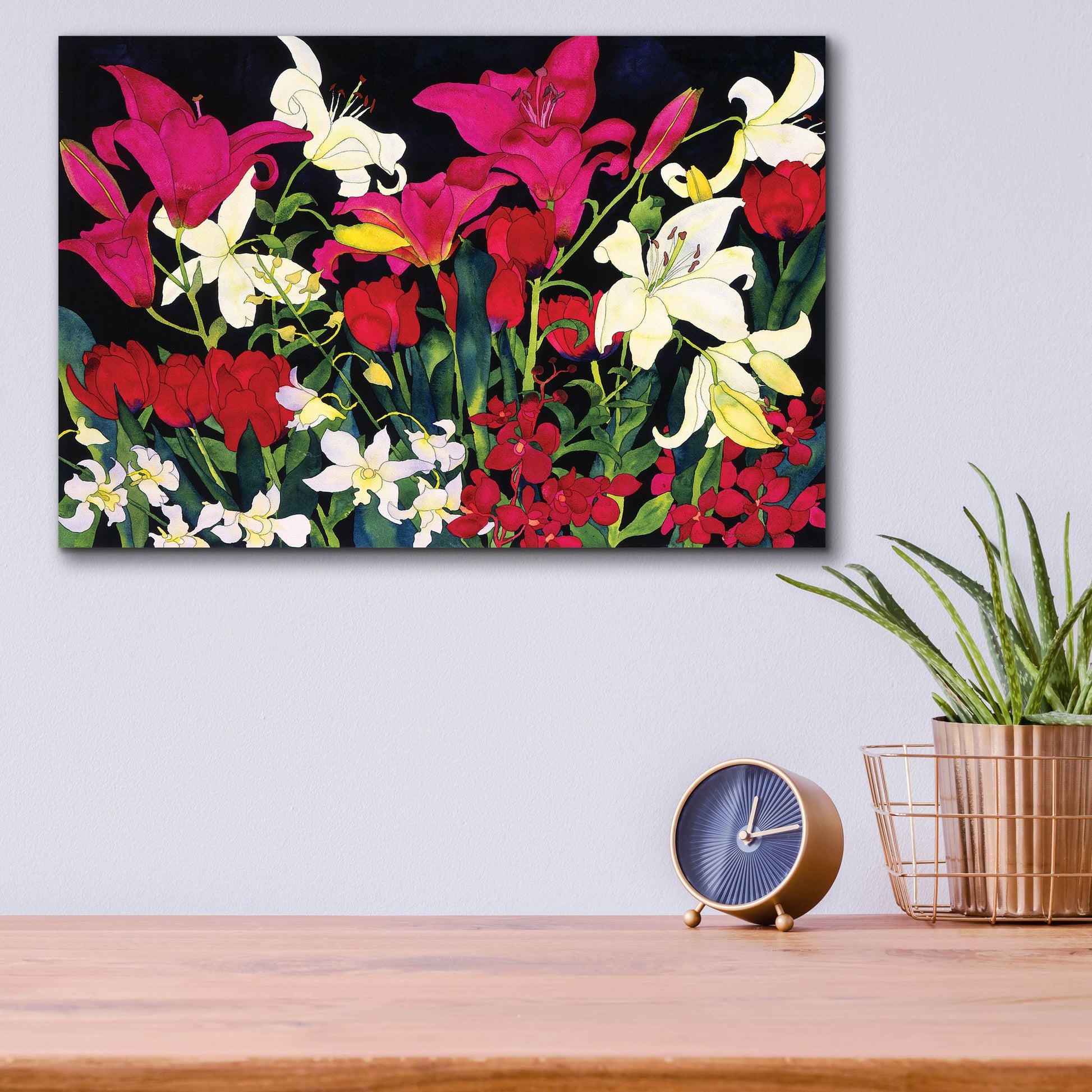 Epic Art 'Luscious Lilies' by Carissa Luminess, Acrylic Glass Wall Art,16x12