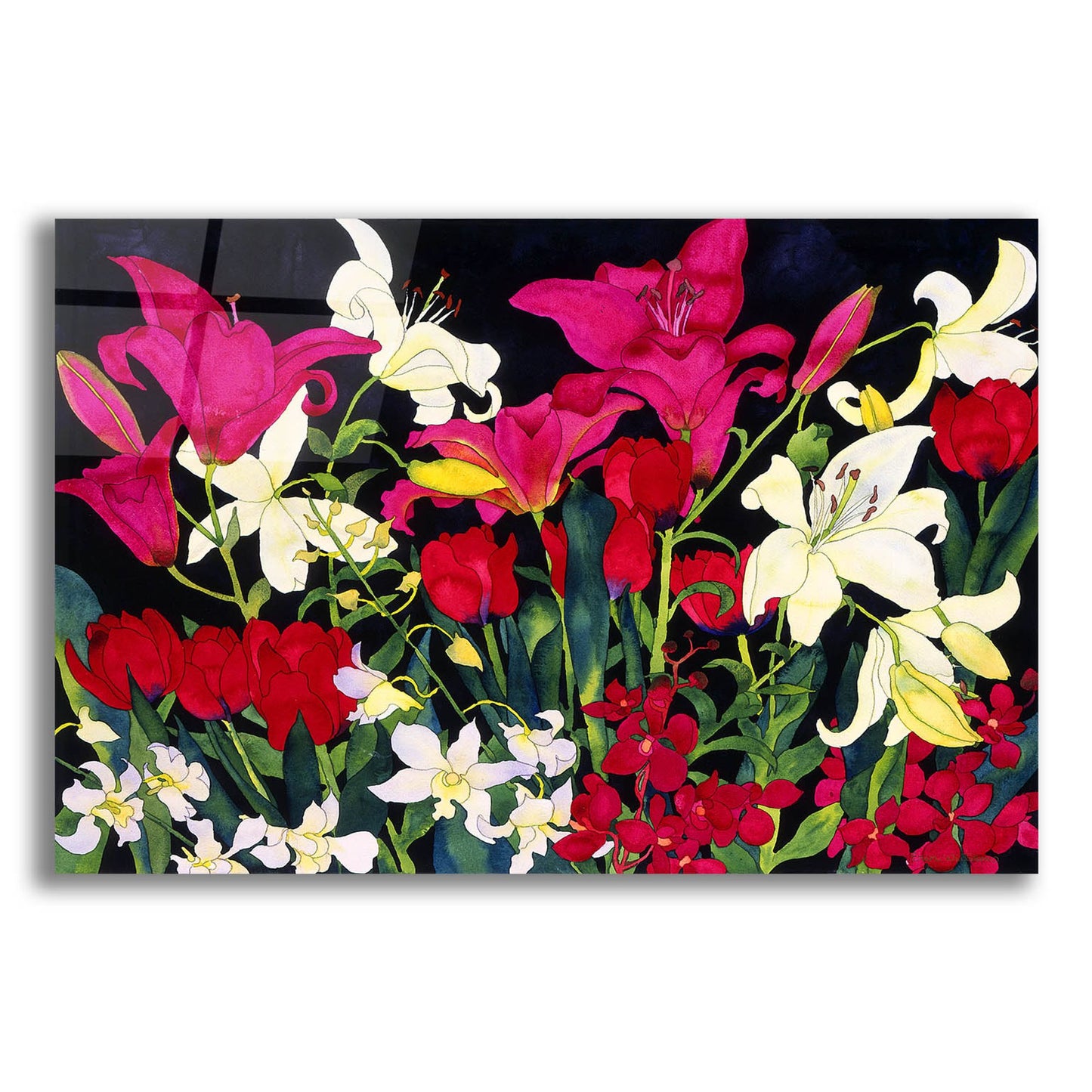 Epic Art 'Luscious Lilies' by Carissa Luminess, Acrylic Glass Wall Art,16x12