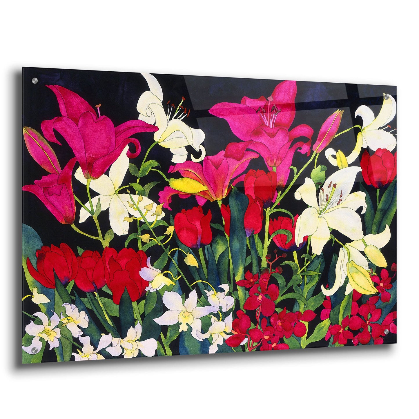 Epic Art 'Luscious Lilies' by Carissa Luminess, Acrylic Glass Wall Art,36x24