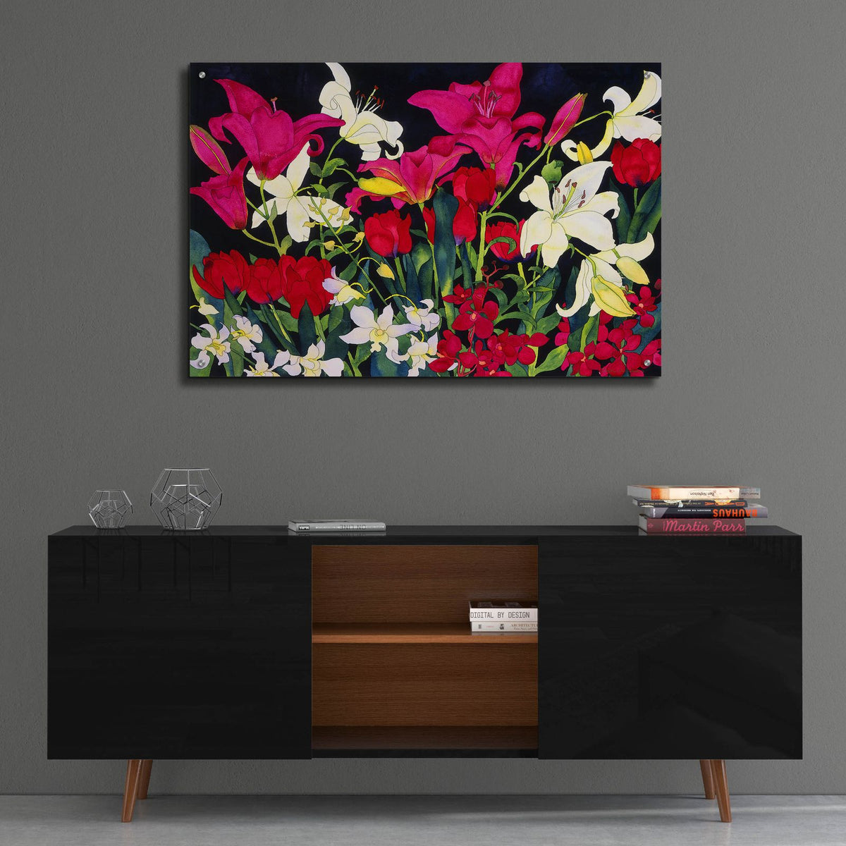 Luscious Lilies by Carissa Luminess - 36x24 acrylic wall art in a room