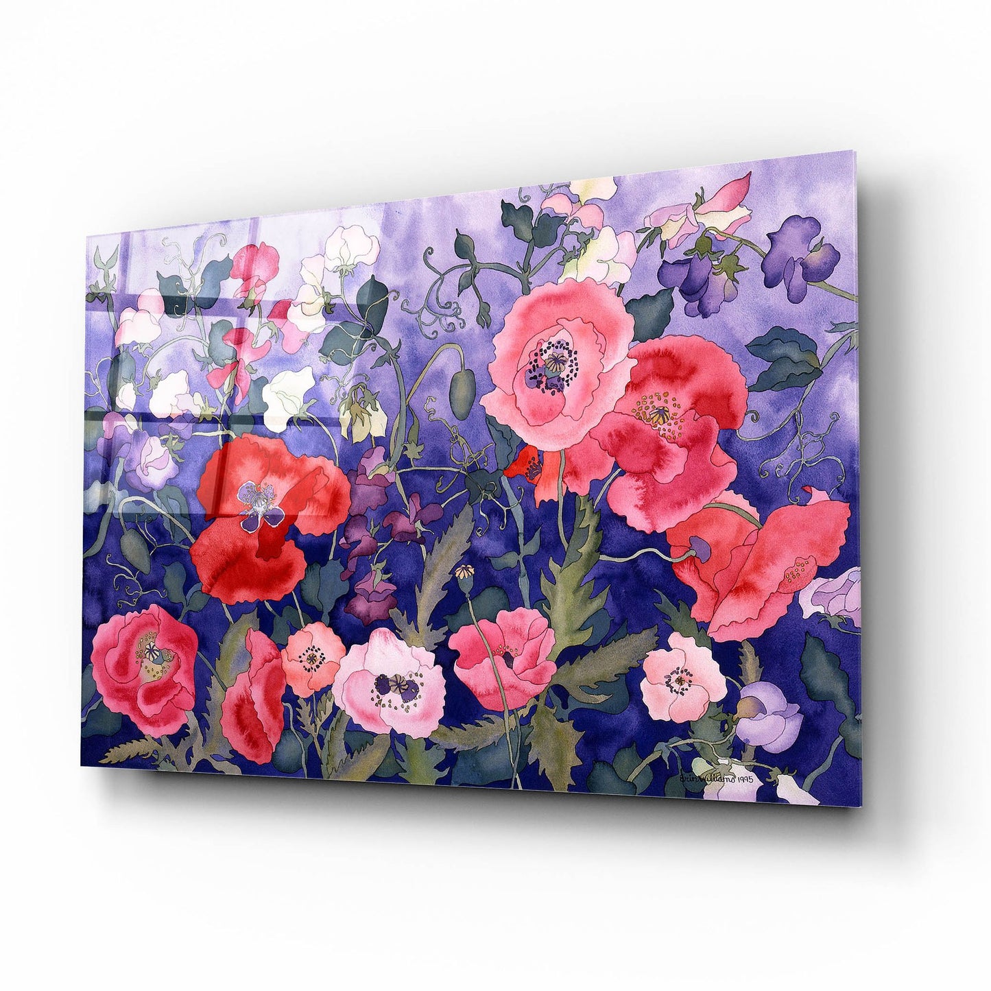 Epic Art 'Poppies and Sweet' by Carissa Luminess, Acrylic Glass Wall Art,16x12