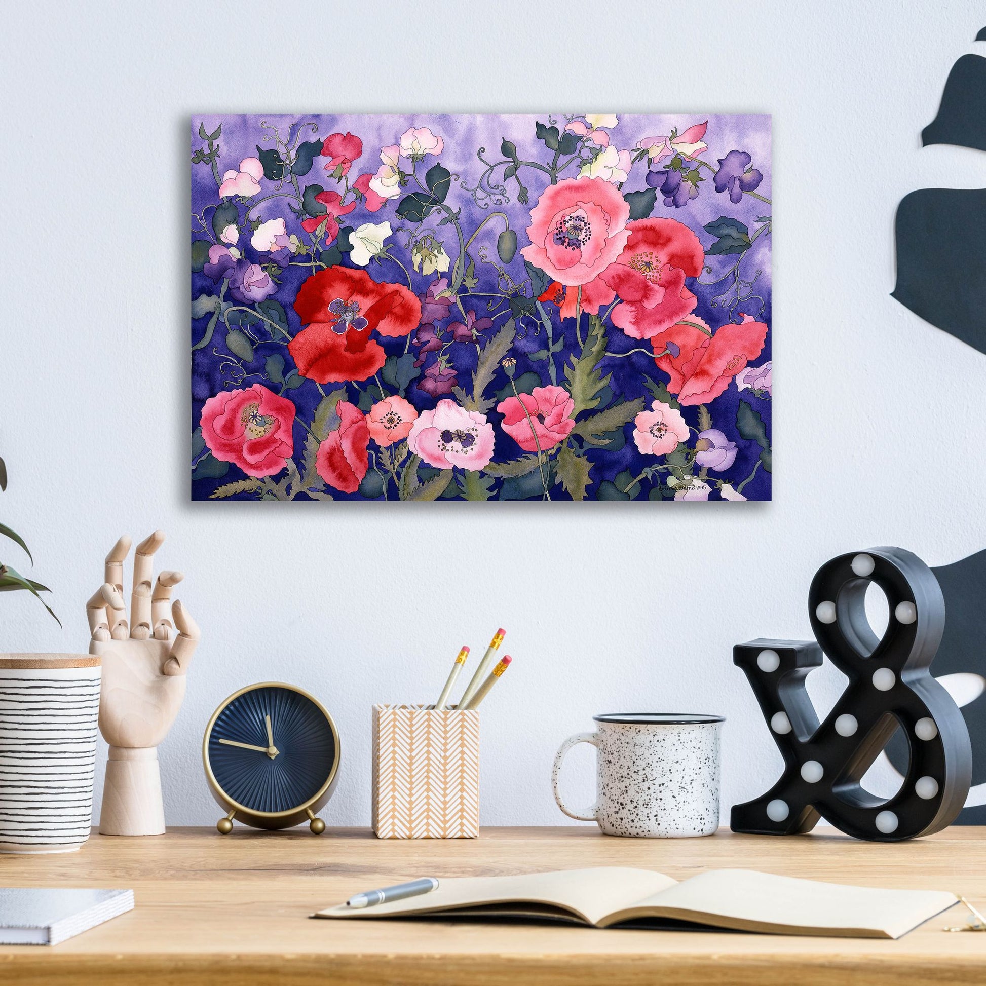 Epic Art 'Poppies and Sweet' by Carissa Luminess, Acrylic Glass Wall Art,16x12