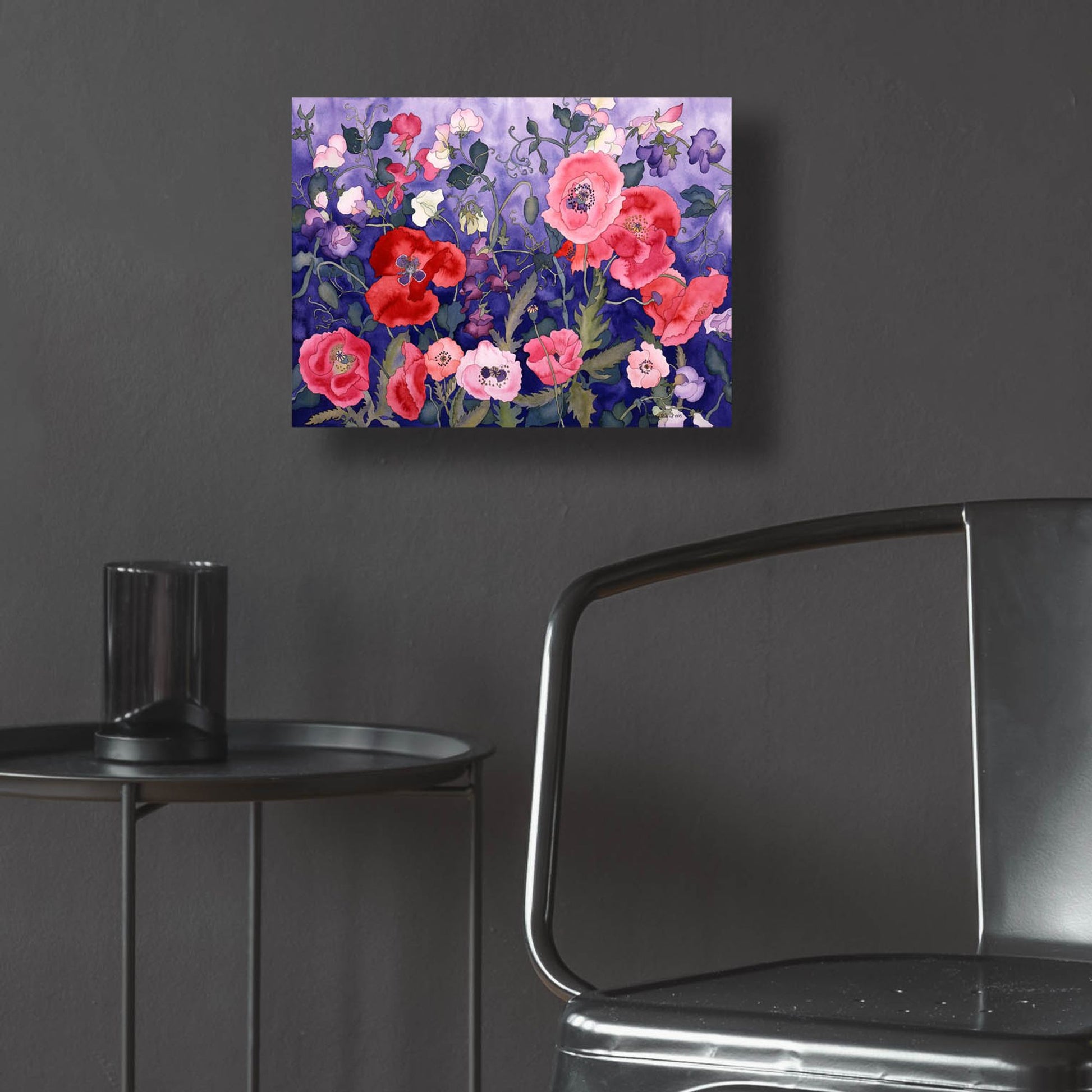 Epic Art 'Poppies and Sweet' by Carissa Luminess, Acrylic Glass Wall Art,16x12