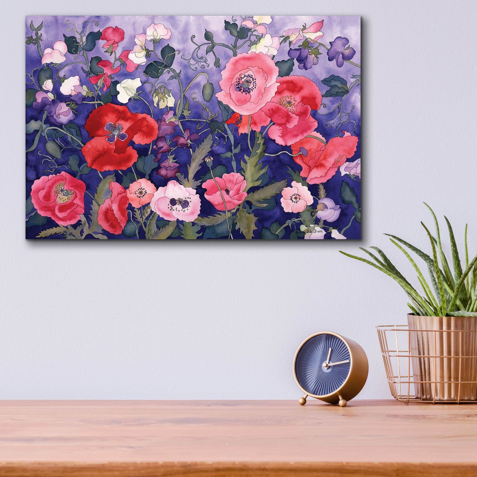 Epic Art 'Poppies and Sweet' by Carissa Luminess, Acrylic Glass Wall Art,16x12