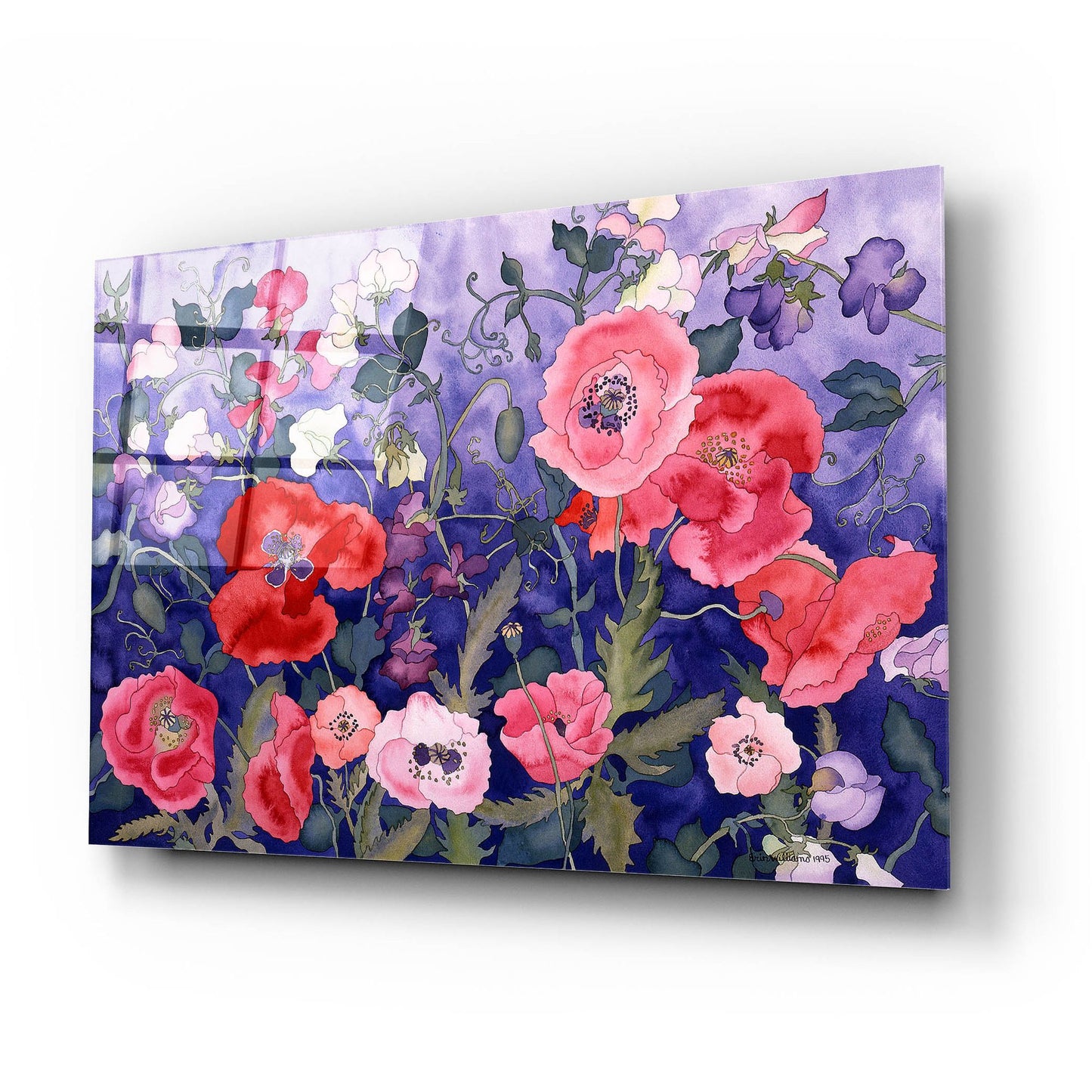 Epic Art 'Poppies and Sweet' by Carissa Luminess, Acrylic Glass Wall Art,24x16