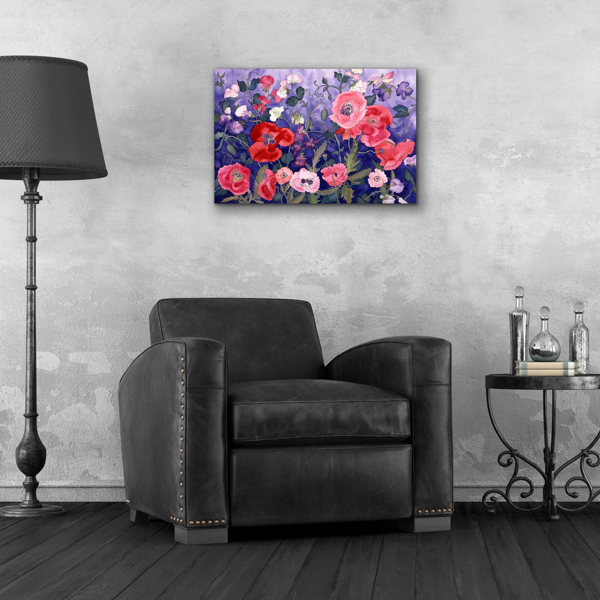 Epic Art 'Poppies and Sweet' by Carissa Luminess, Acrylic Glass Wall Art,24x16