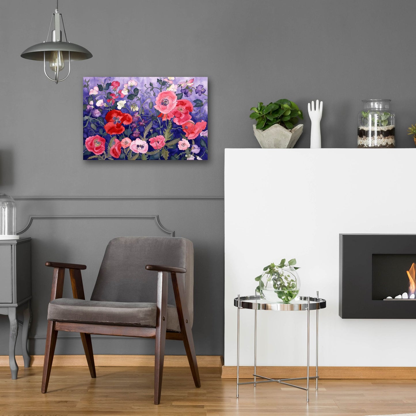 Epic Art 'Poppies and Sweet' by Carissa Luminess, Acrylic Glass Wall Art,24x16