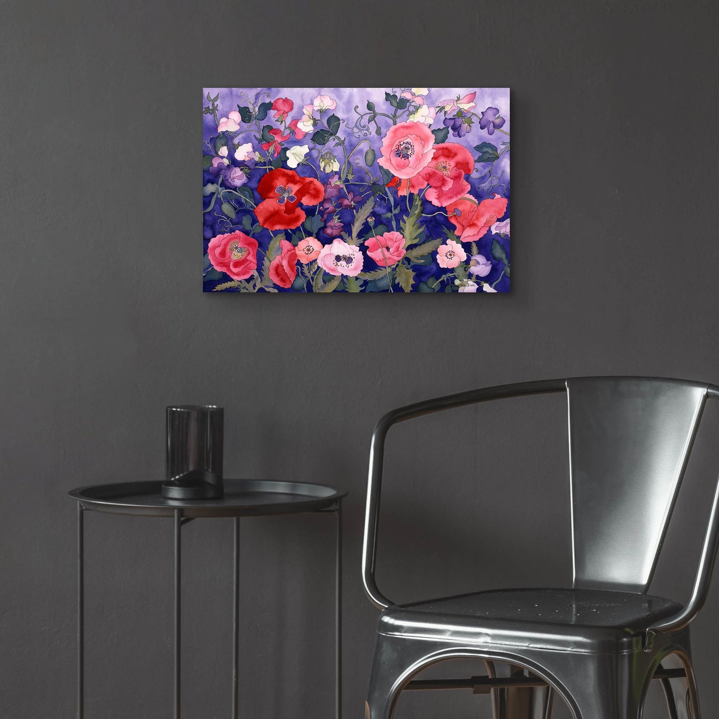 Epic Art 'Poppies and Sweet' by Carissa Luminess, Acrylic Glass Wall Art,24x16