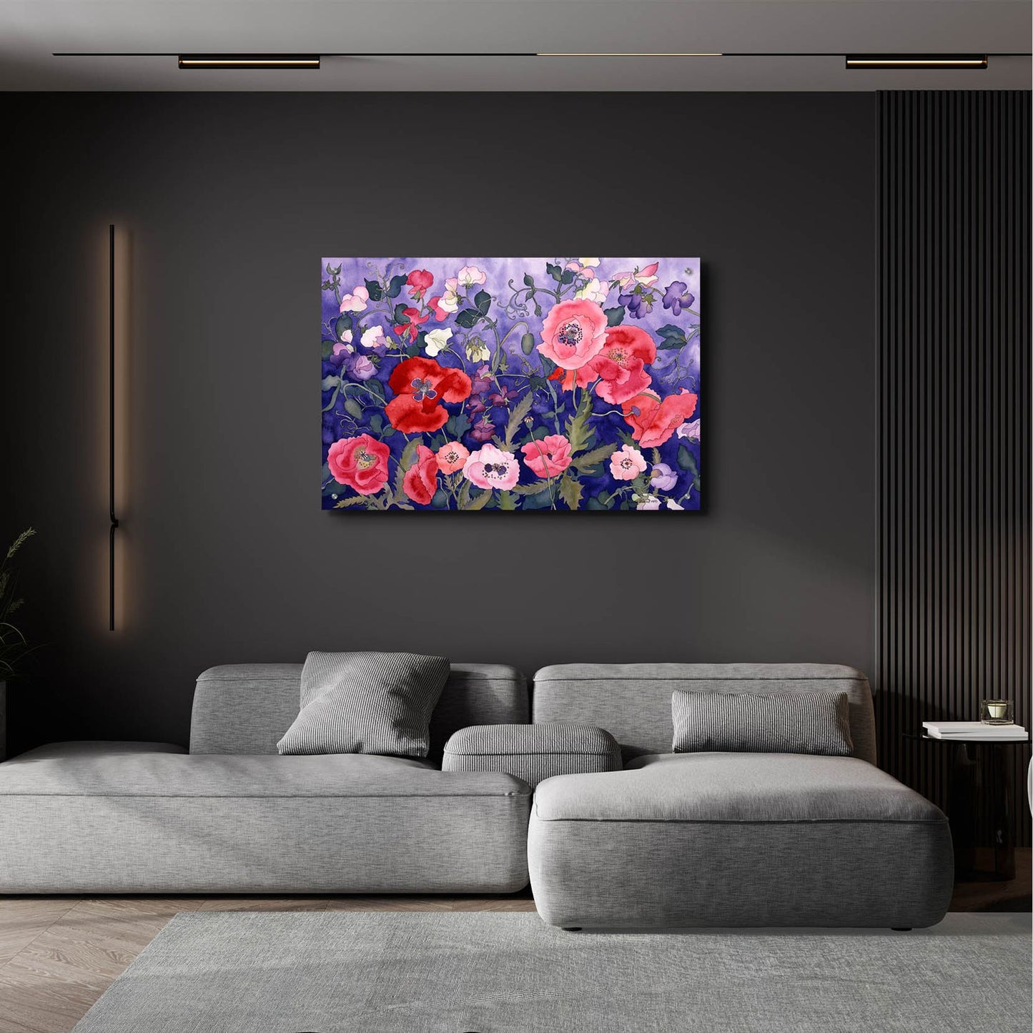 Epic Art 'Poppies and Sweet' by Carissa Luminess, Acrylic Glass Wall Art,36x24