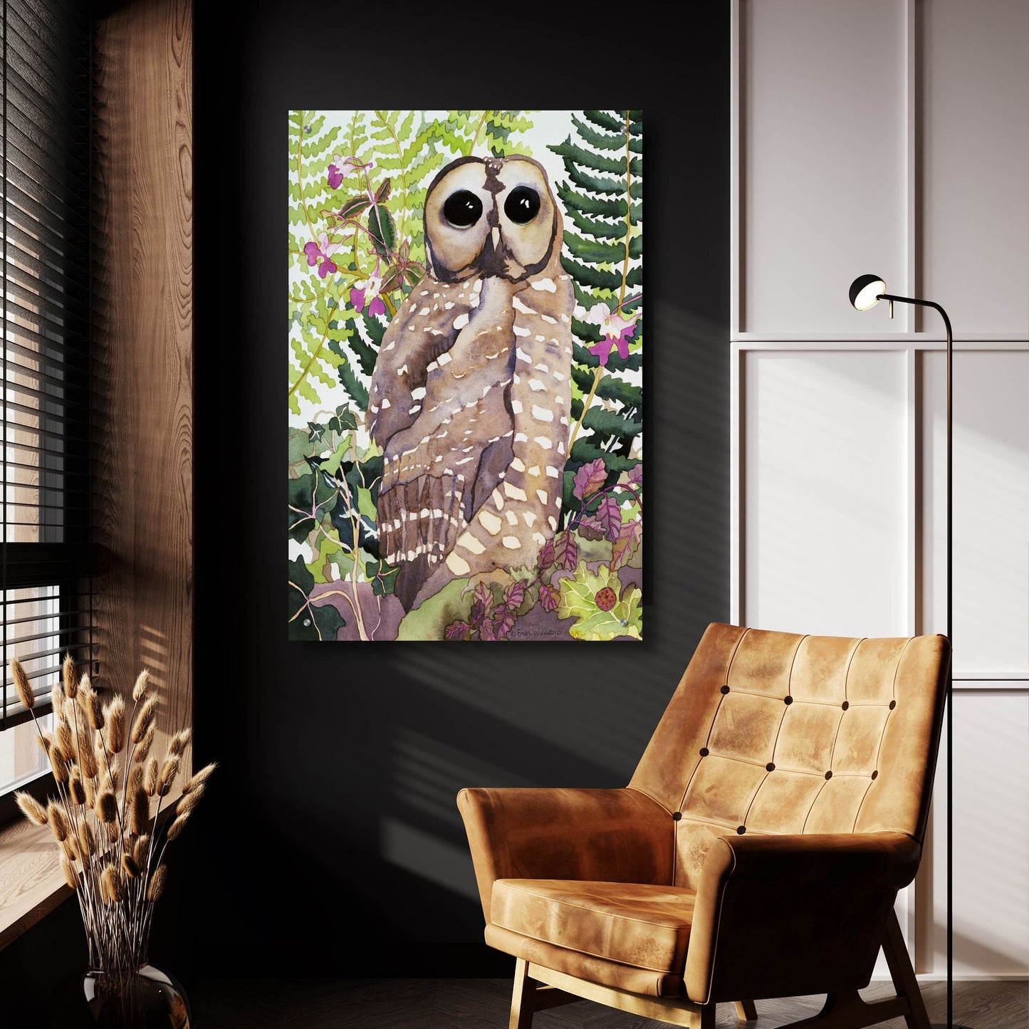 Epic Art 'Spotted Owl' by Carissa Luminess, Acrylic Glass Wall Art,24x36