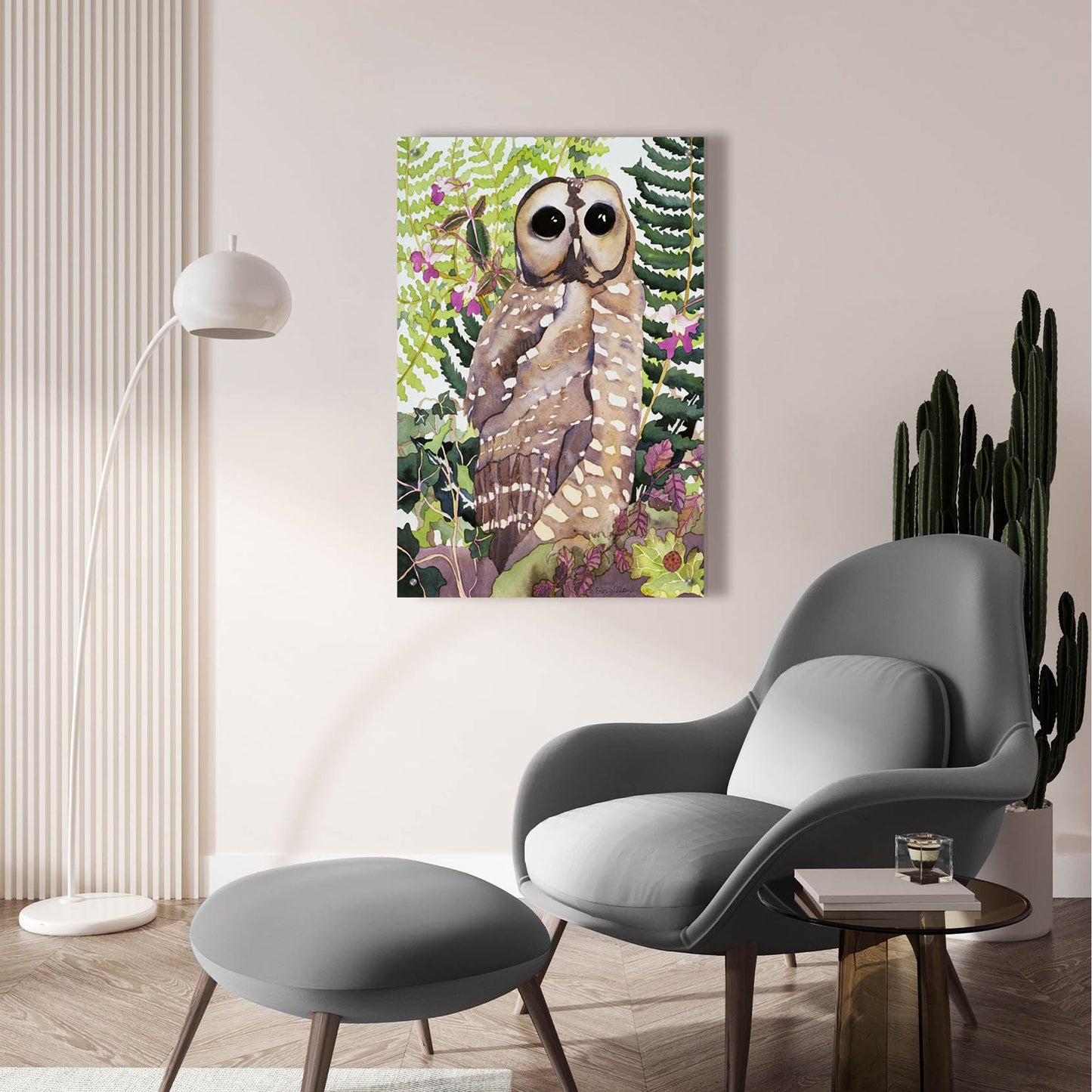 Epic Art 'Spotted Owl' by Carissa Luminess, Acrylic Glass Wall Art,24x36