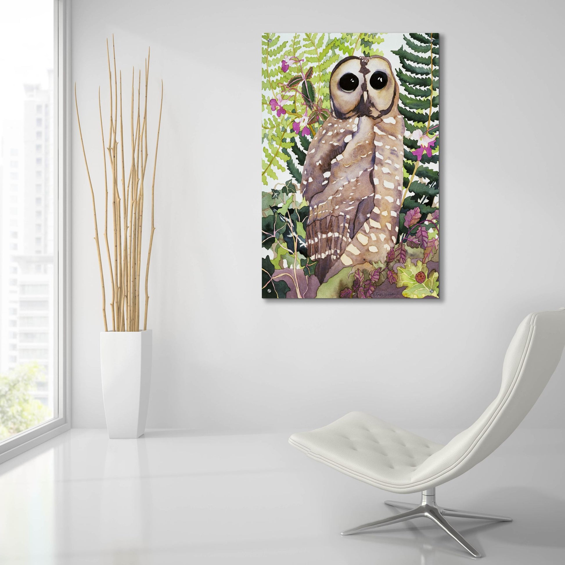 Epic Art 'Spotted Owl' by Carissa Luminess, Acrylic Glass Wall Art,24x36