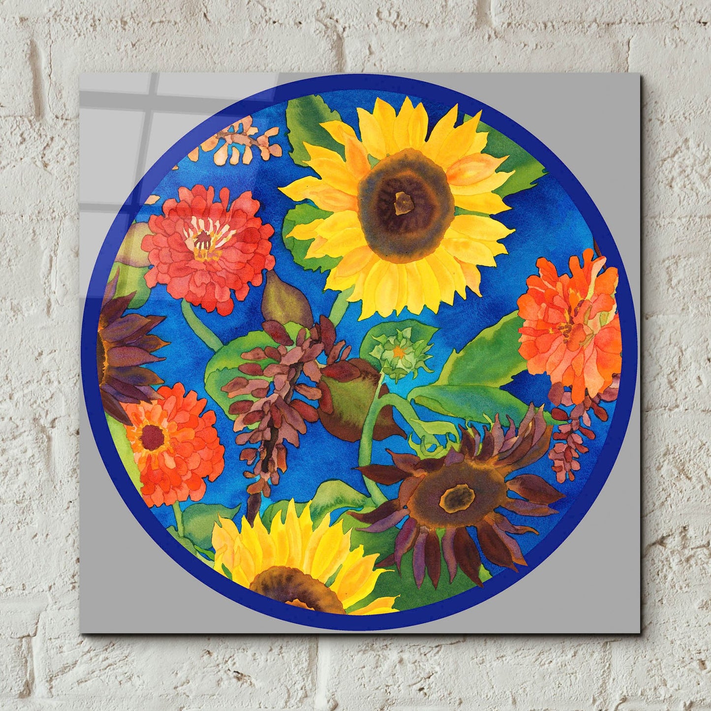 Epic Art 'Fall Change-Circle' by Carissa Luminess, Acrylic Glass Wall Art,12x12