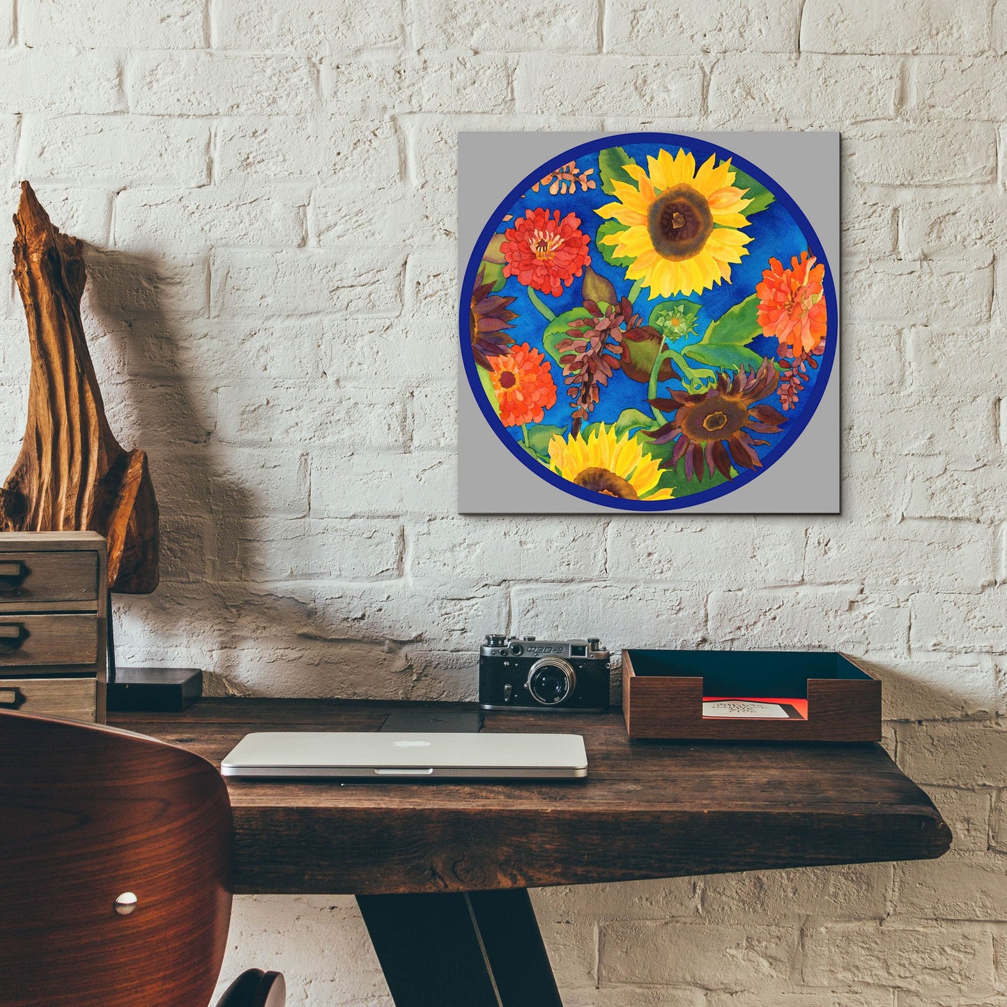 Epic Art 'Fall Change-Circle' by Carissa Luminess, Acrylic Glass Wall Art,12x12