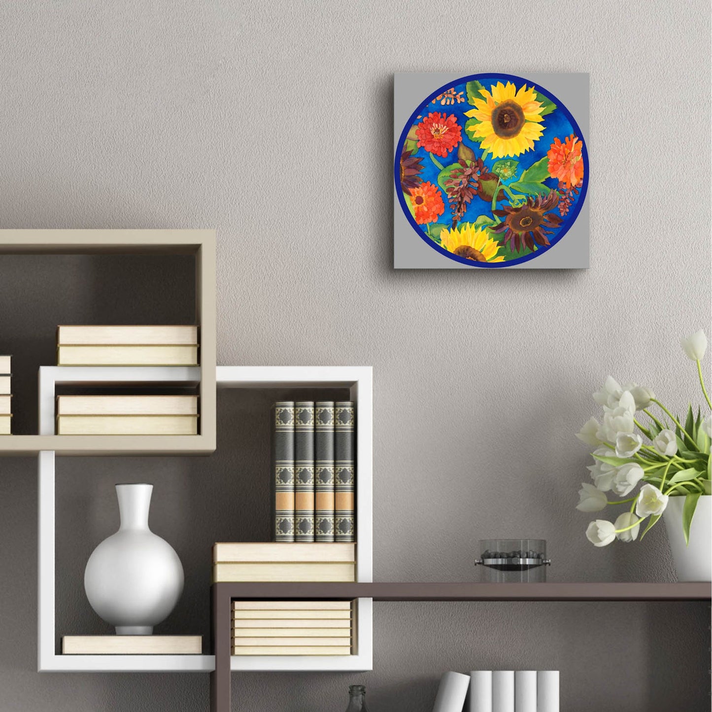 Epic Art 'Fall Change-Circle' by Carissa Luminess, Acrylic Glass Wall Art,12x12