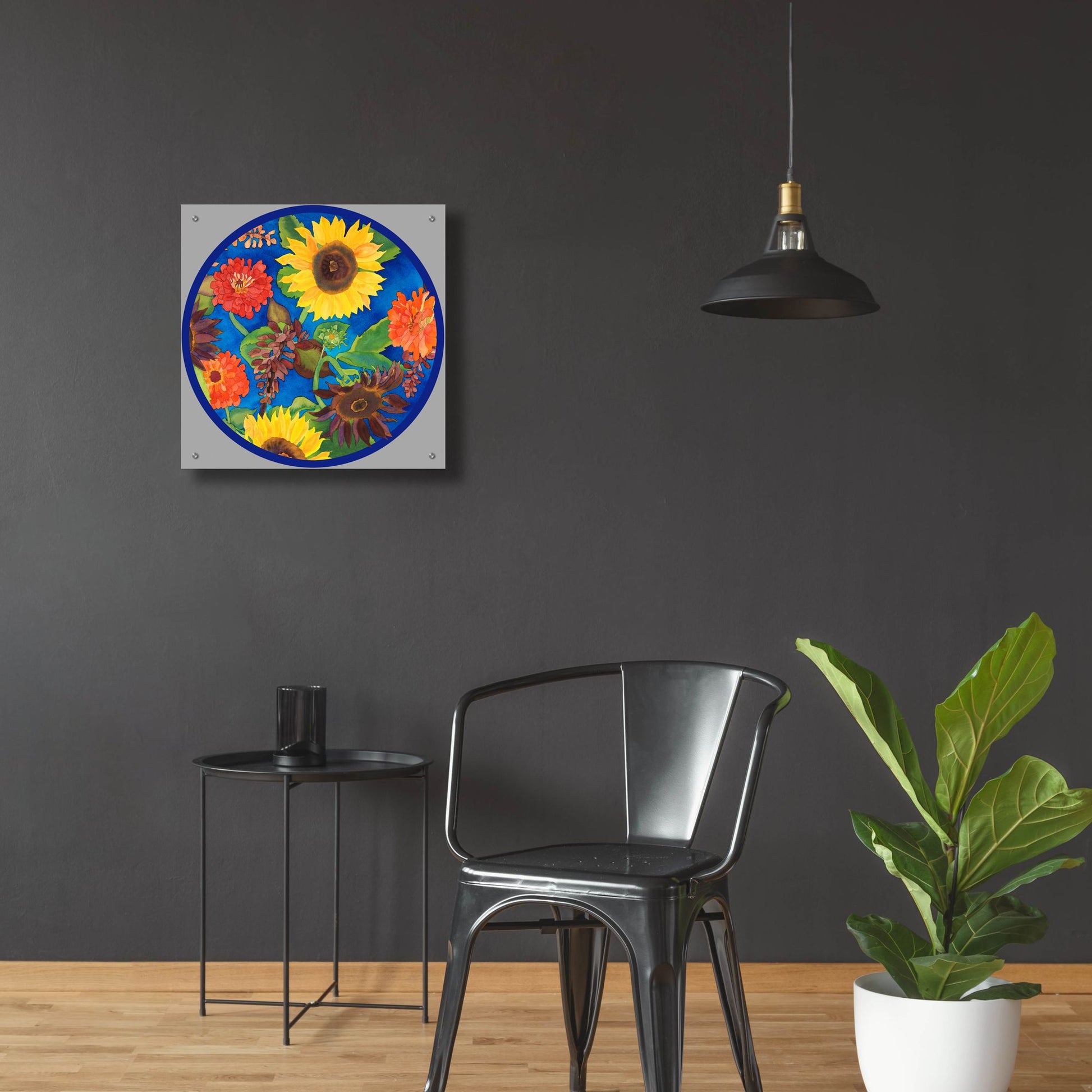 Epic Art 'Fall Change-Circle' by Carissa Luminess, Acrylic Glass Wall Art,24x24